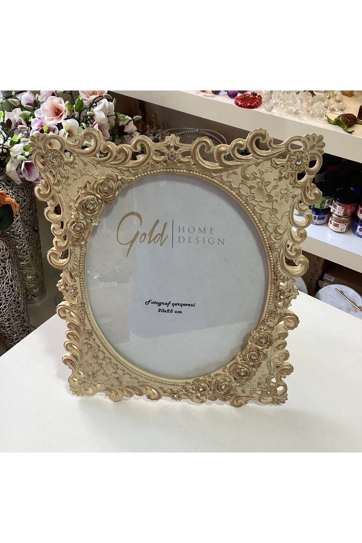 Gold home design Güllü Krem Renk Çerçeve 20x25 cm
