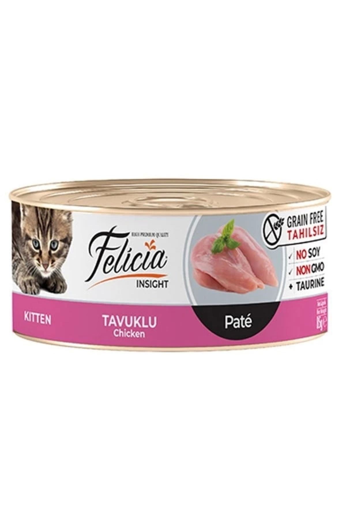 ShopNova Felicia Tahılsız Tavuklu Kıyılmış Yavru Konserve Kedi Maması 85 Gr