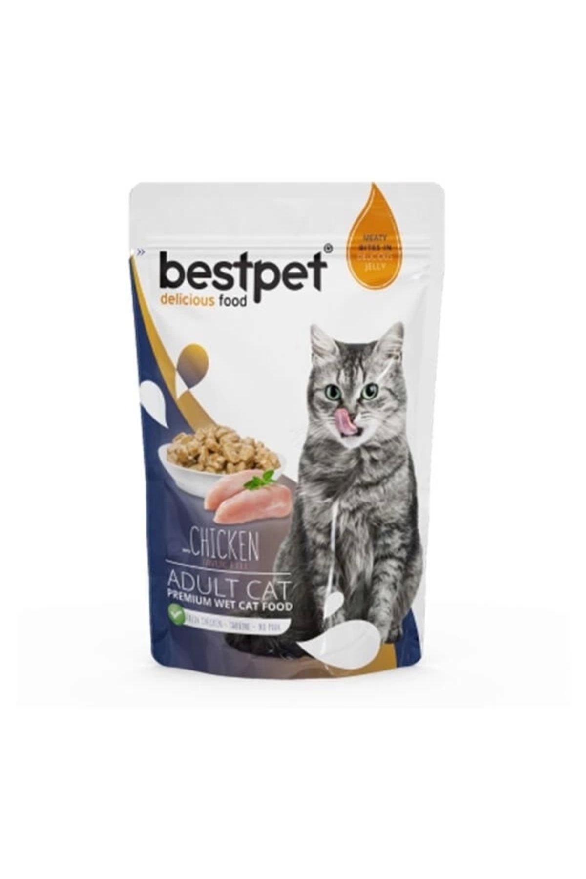 ShopNova BestPet Adult Jelly Pouch Tavuklu Yaş Kedi Maması 85 Gr