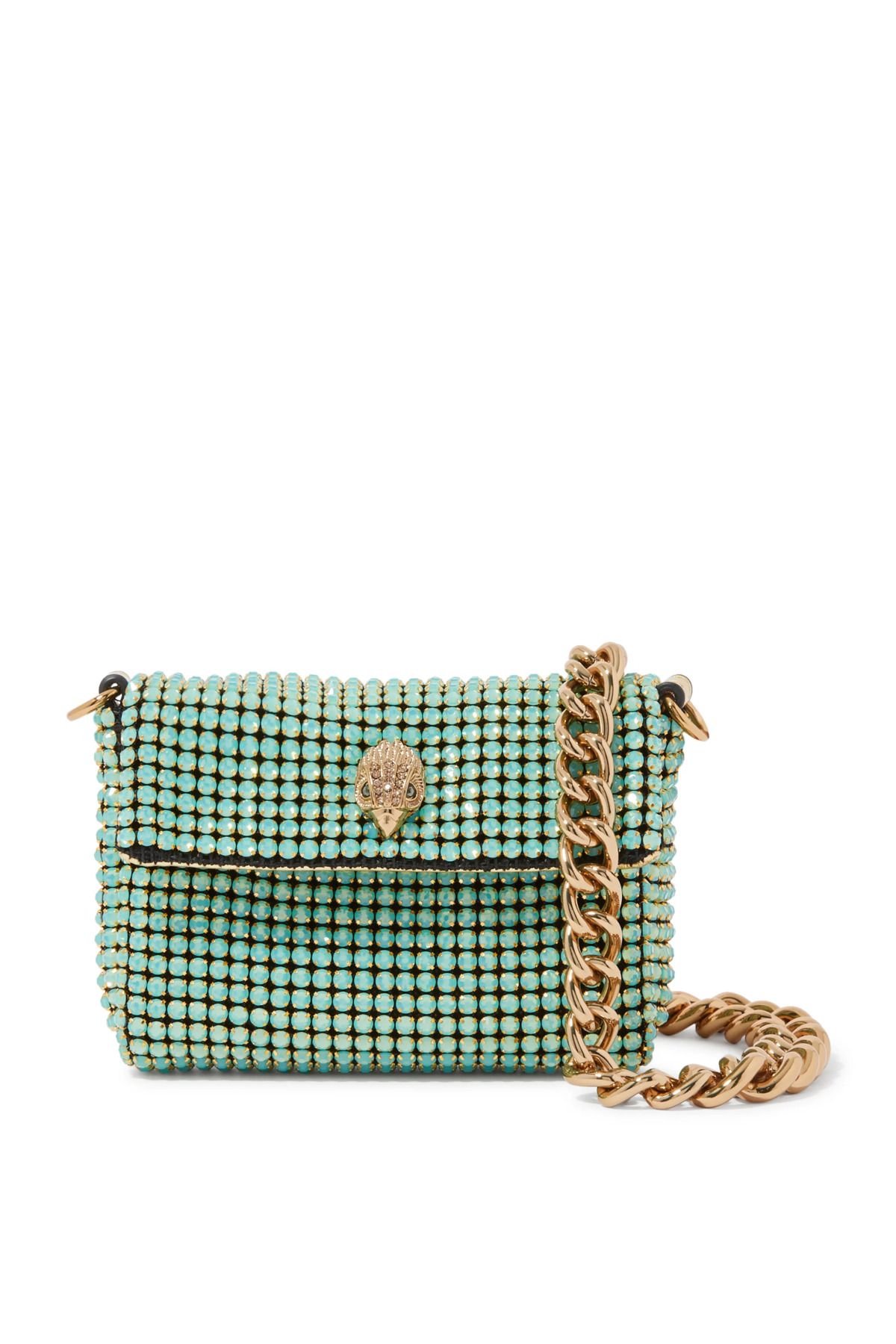 Kurt Geiger Party Mini Crossbody Çanta 13x10x3 cm Kristal Fileli Zincir Askılı