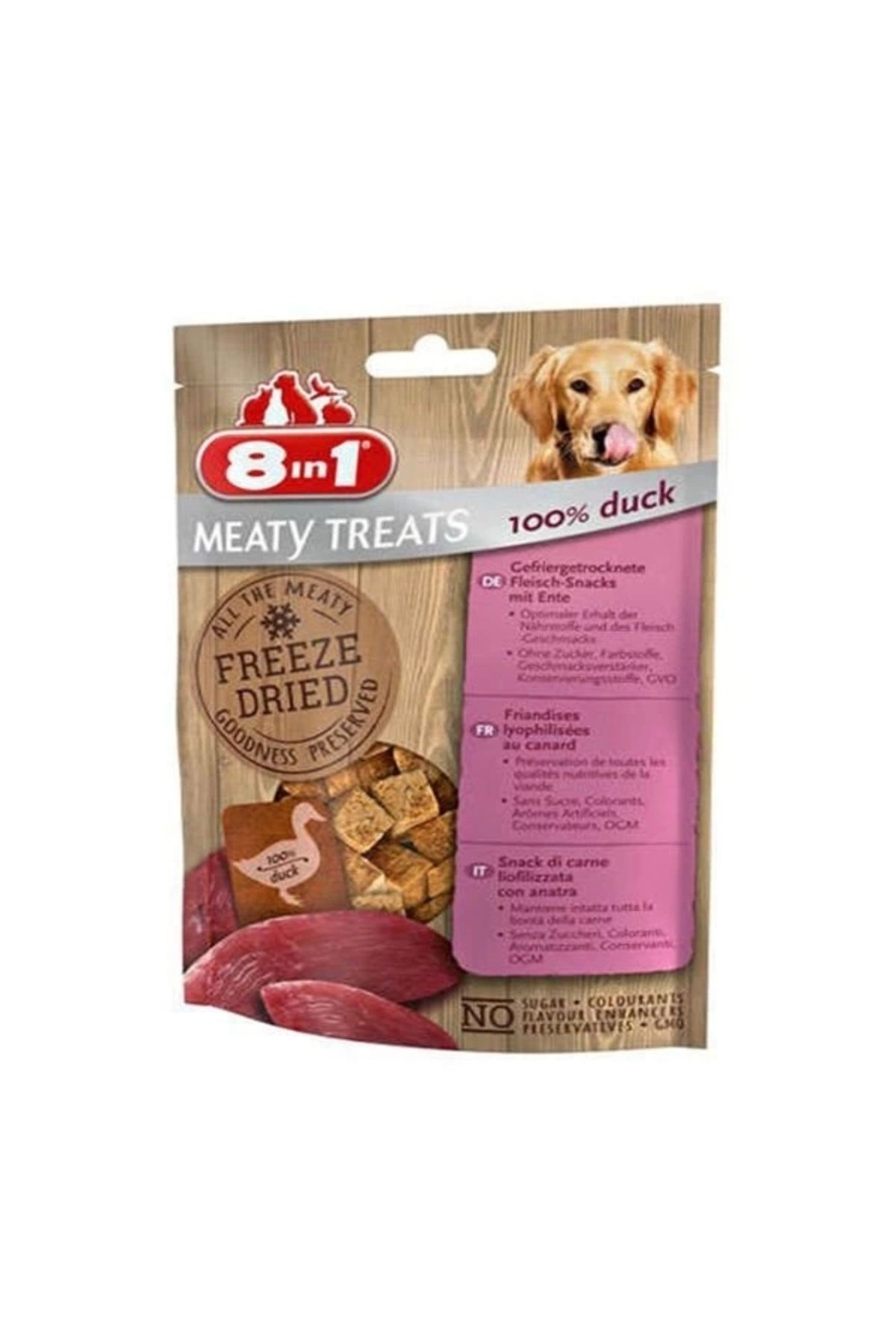 ShopNova 8 in 1 Freeze Dried Tahılsız Kurutulmuş Ördekli Köpek Ödül Maması 50 Gr