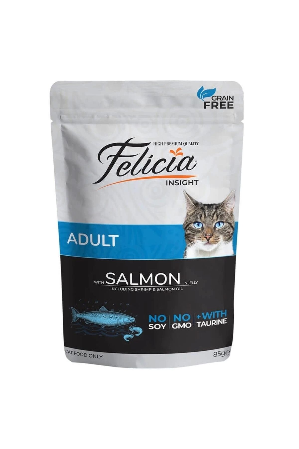 ShopNova Felicia Tahılsız Somonlu Pouch Yetişkin Konserve Kedi Maması 85 Gr