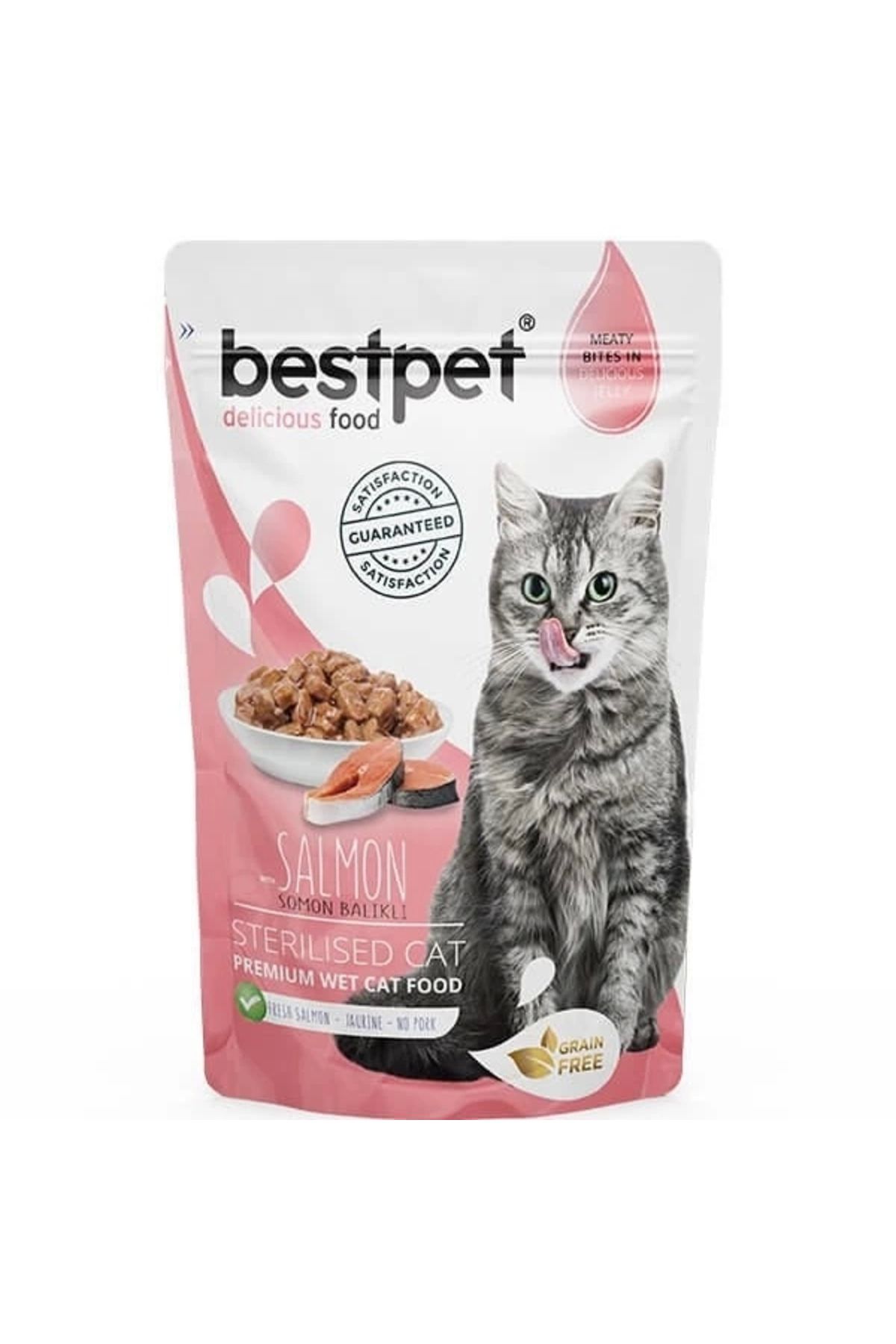 ShopNova BestPet Sterilised Jelly Pouch Somonlu Kedi Maması 85 Gr
