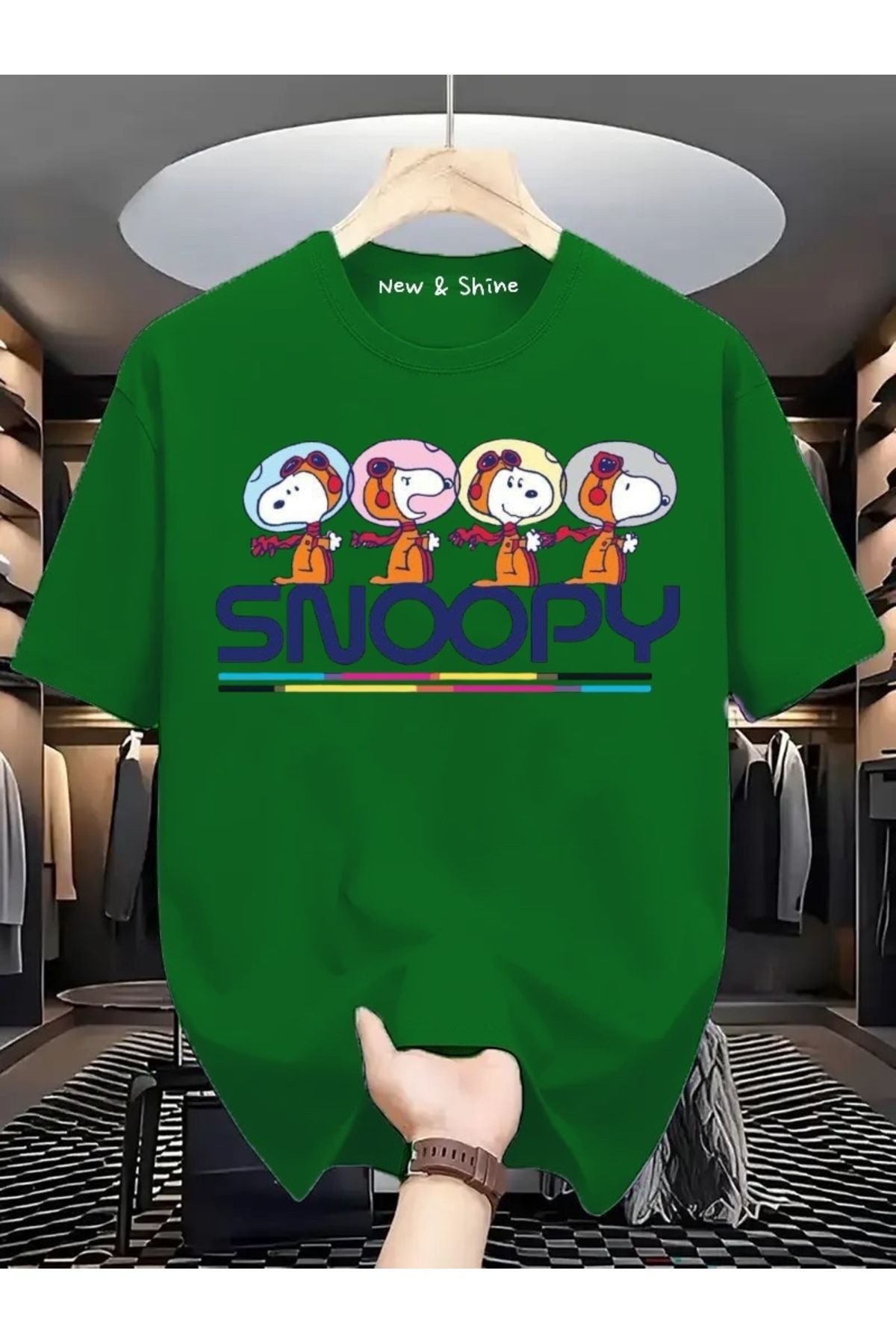 New Shine Snoopy Baskılı Oversize T-Shirt
