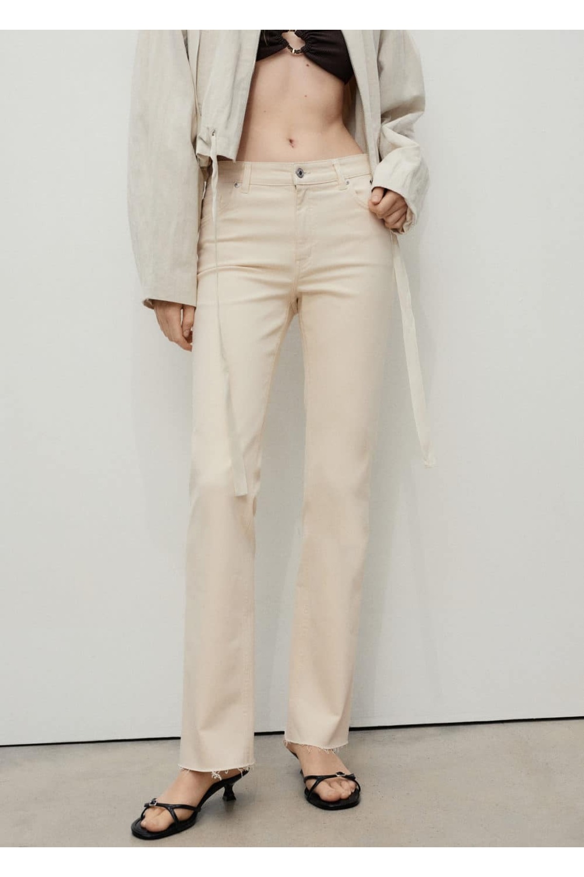 Sienna flare crop jean pantolon