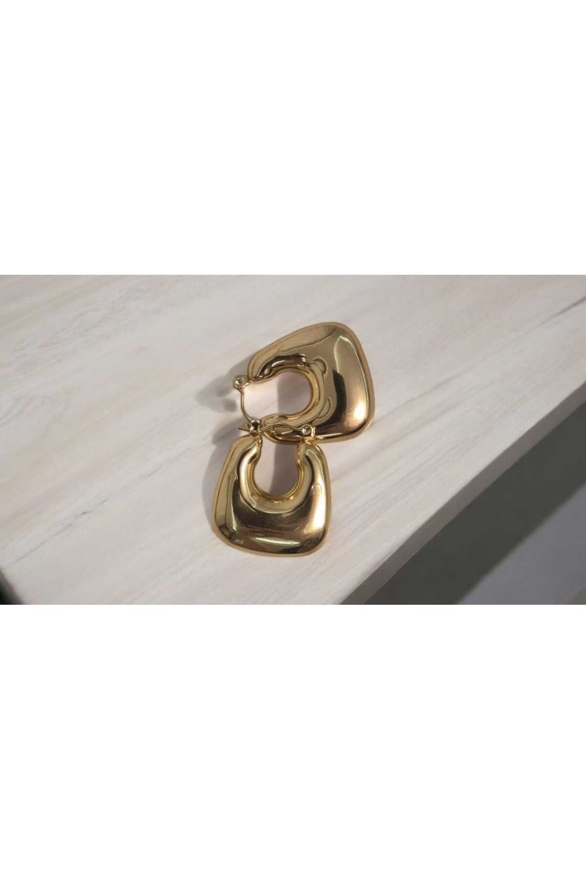 takısaat Çanta Gold Çelik küpe
