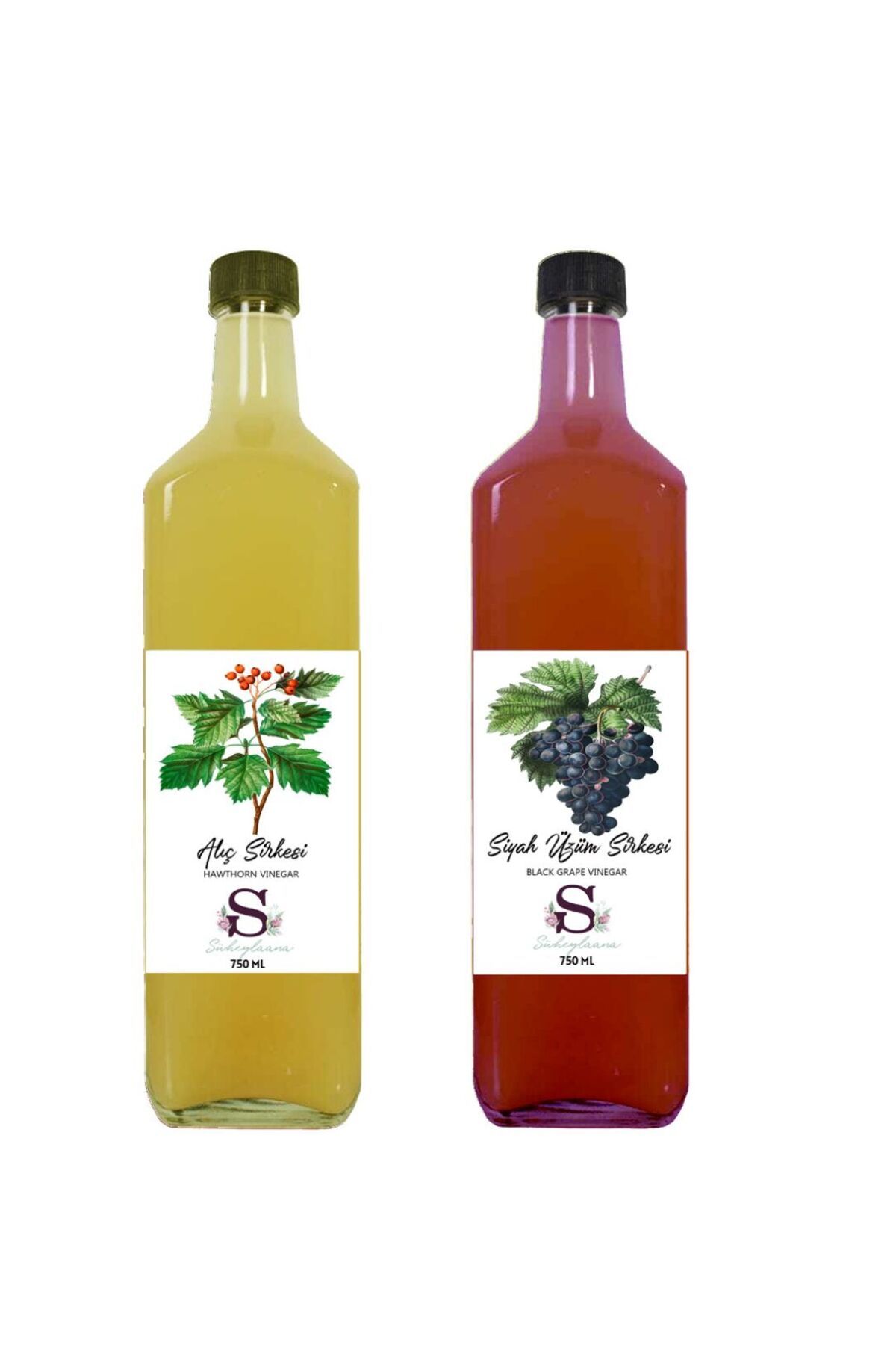 Süheylaana Doğal Alıç Sirkesi 750 Ml - Doğal Siyah Üzüm Sirkesi 750 Ml