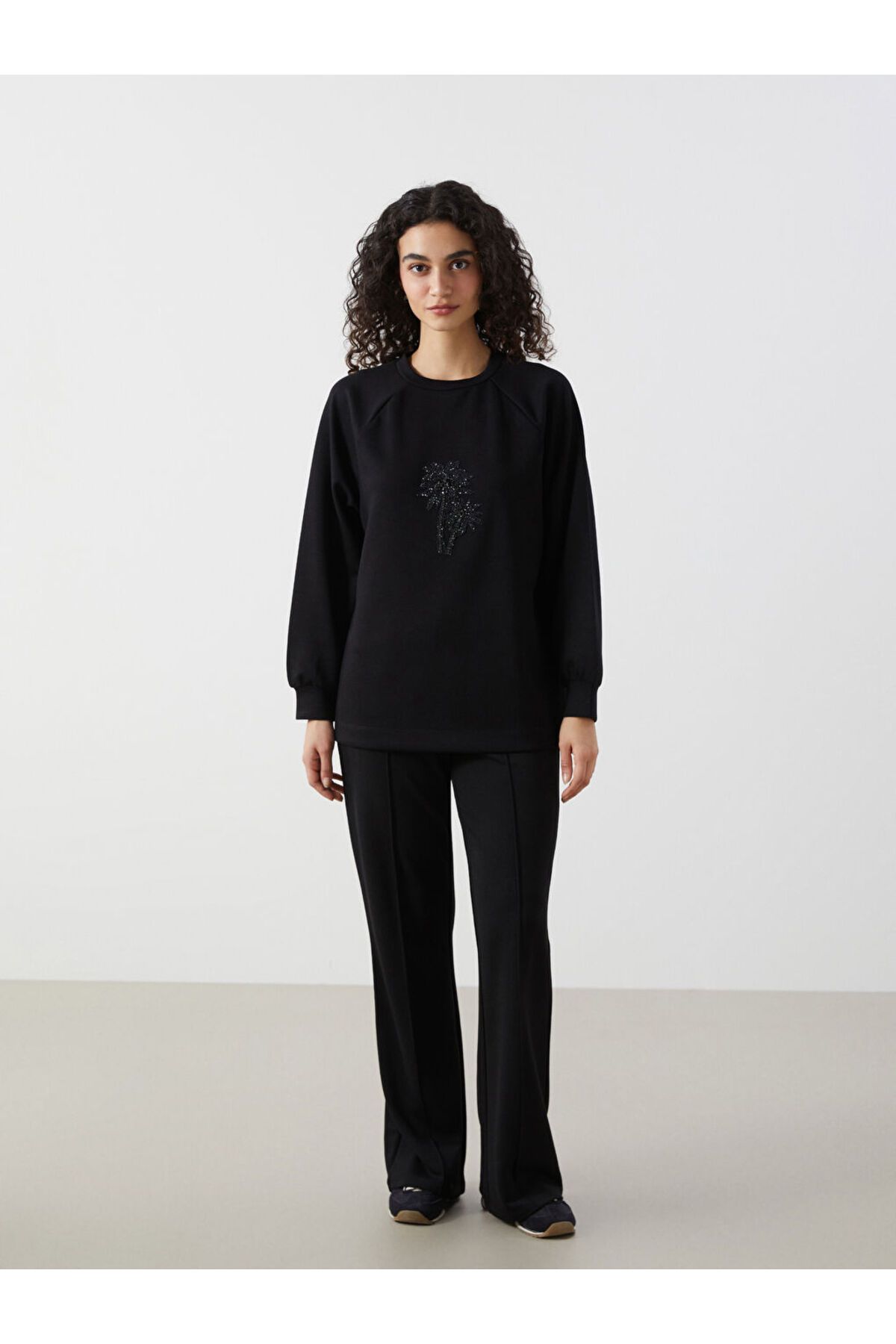 LC Waikiki LCW Modest Siyah Beli Lastikli Kadın Eşofman Altı S5GL81Z8NVY25