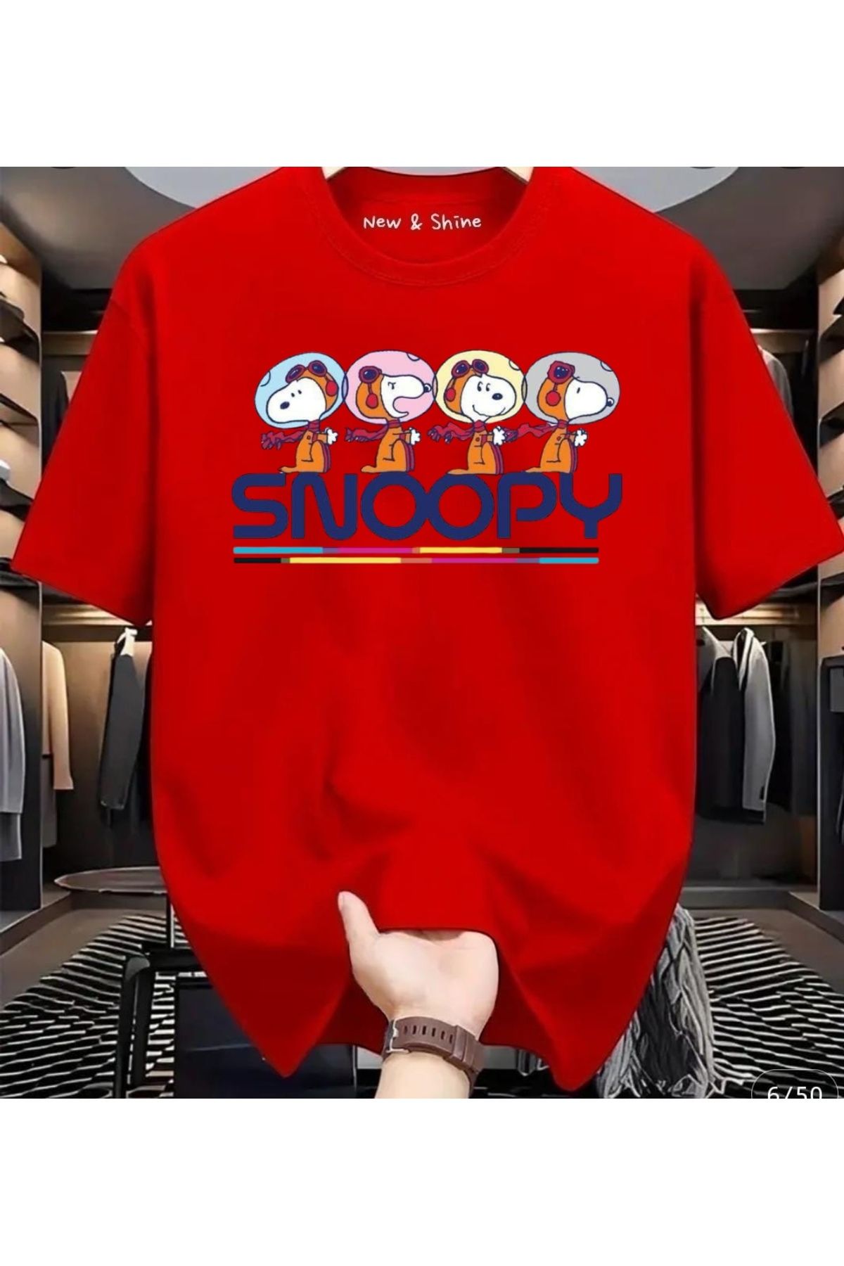 New Shine Snoopy Baskılı Oversize T-Shirt