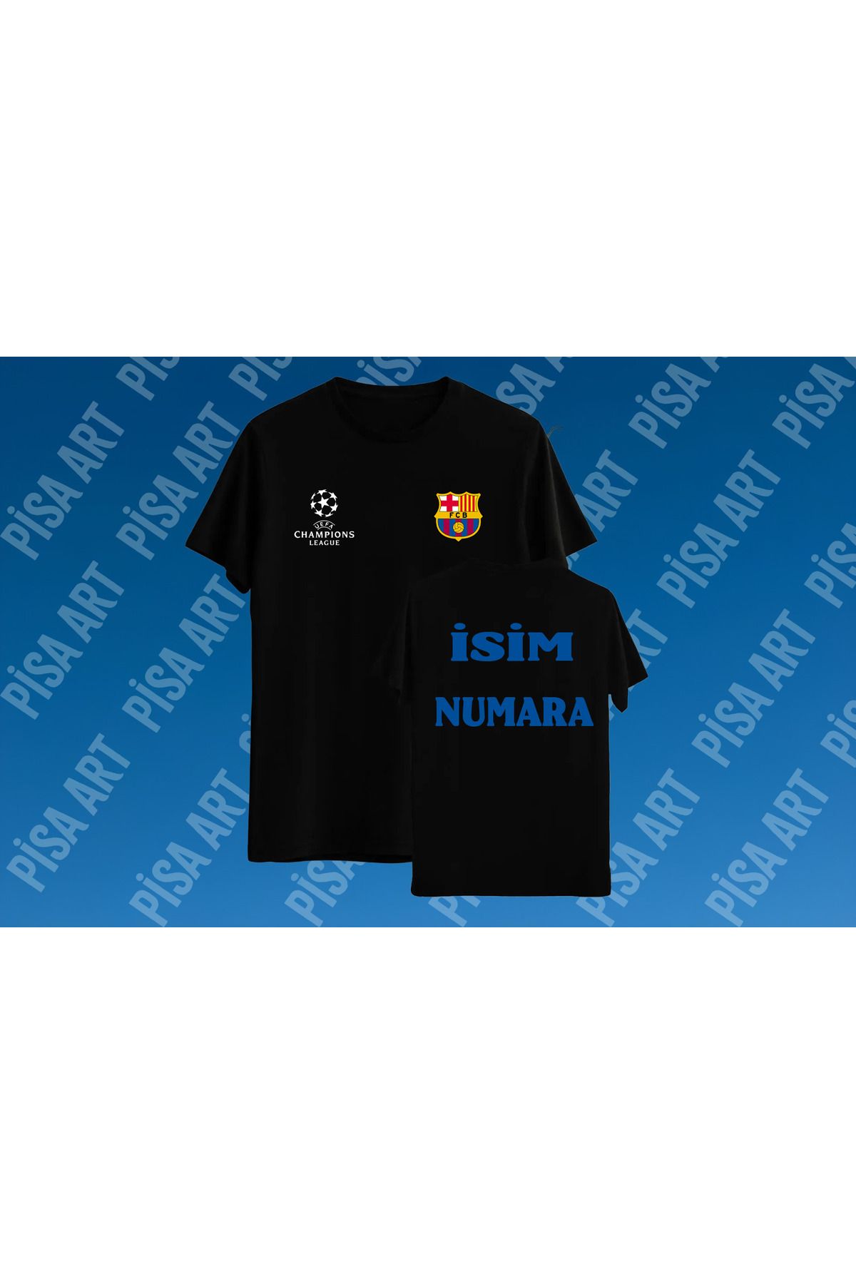 Pisa Art Katalan Devi Kişiye Özel İsim Numara Baskılı T-Shirt(Mesaj Yoluyla İsim-Numara İsteğinizi İletiniz)
