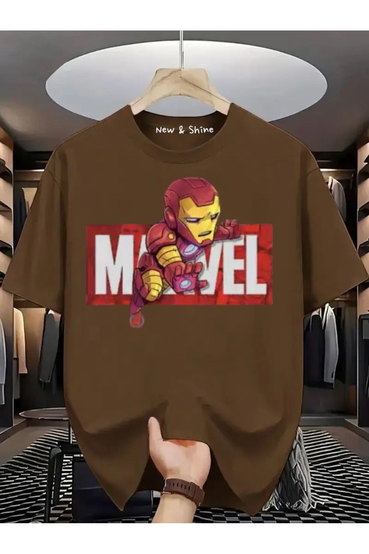 New Shine Süper Kahraman Venom Baskılı Oversize T-Shirt
