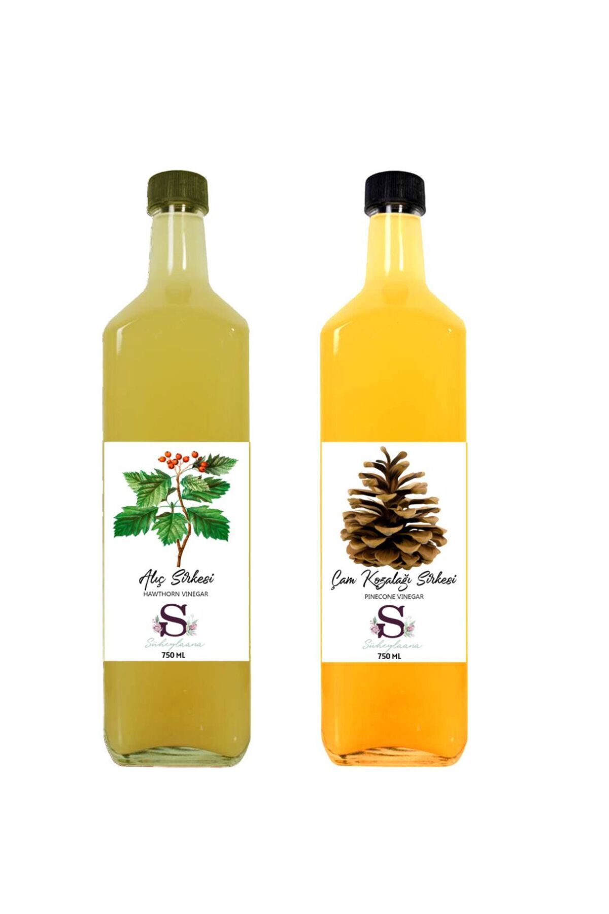 Süheylaana Doğal Alıç Sirkesi 750 Ml - Doğal Çam Kozalağı Sirkesi 750 Ml