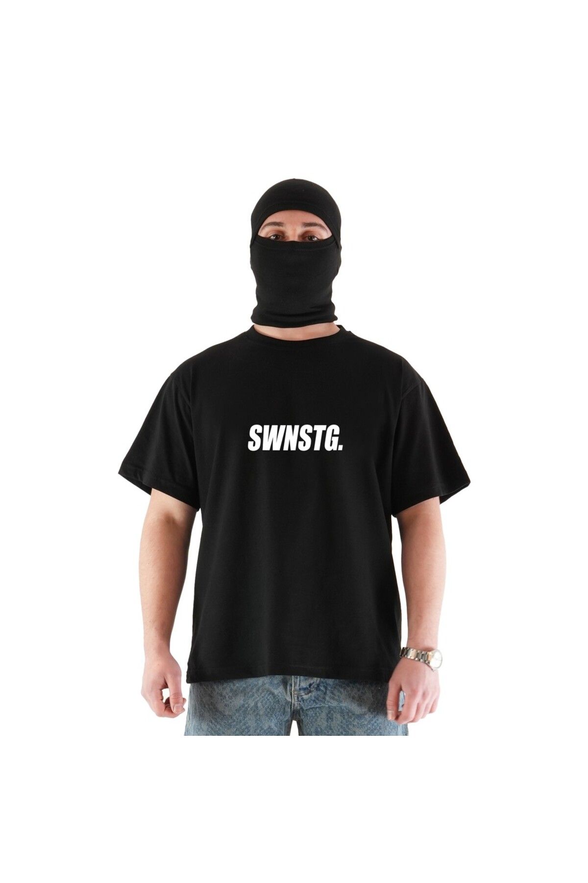 Sewnstage 'SWNSTG' Büyük Orta Oversize Tişört