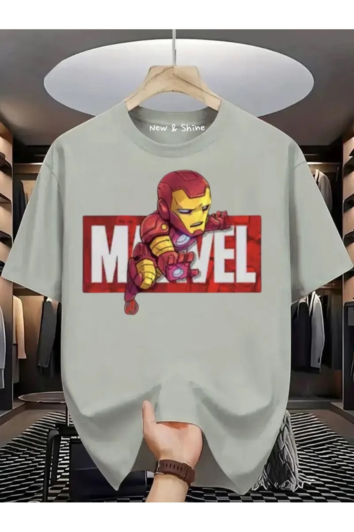 New Shine Süper Kahraman Venom Baskılı Oversize T-Shirt