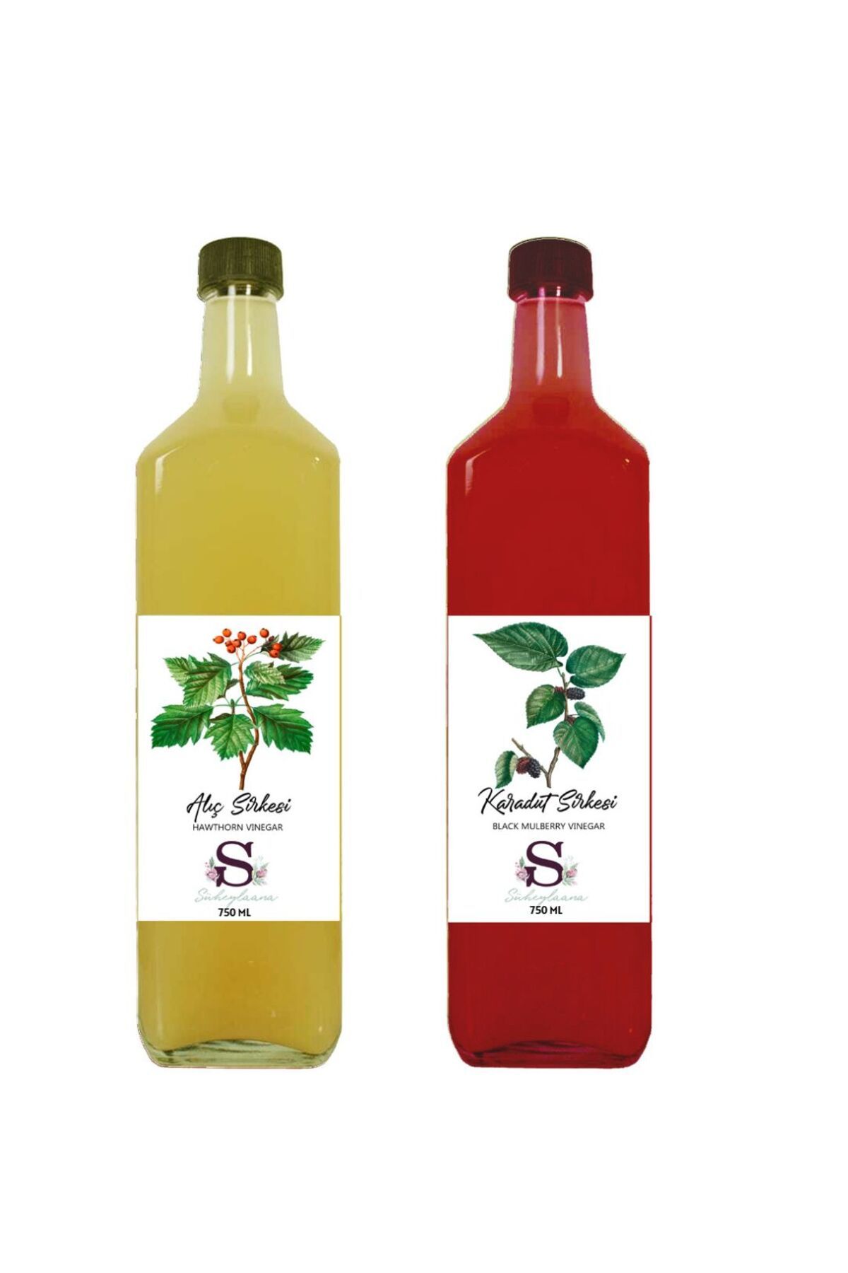 Süheylaana Doğal Alıç Sirkesi 750 Ml - Doğal Karadut Sirkesi 750 Ml