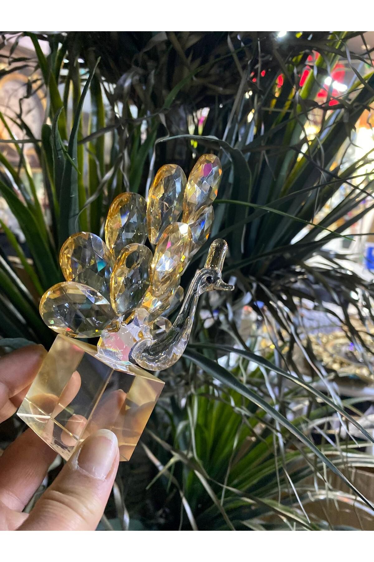 elif aksesuar Seta Kristal Kaideli Tavus Kuşu Amber 7*9,5*15cm