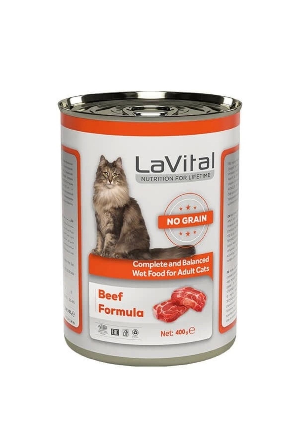 ShopNova Lavital Adult Tahılsız Biftekli Yetişkin Konserve Kedi Maması 400 Gr