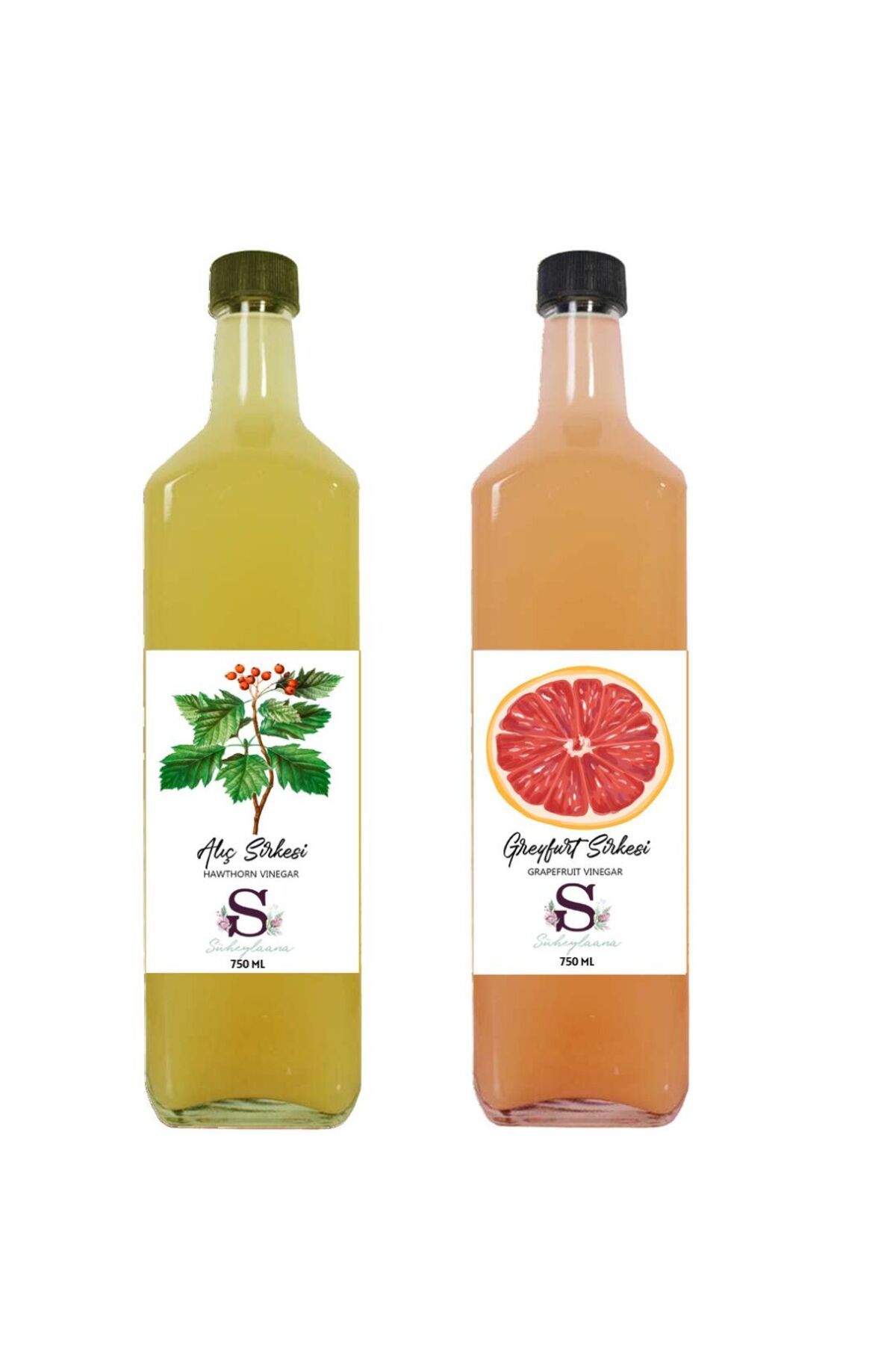 Süheylaana Doğal Alıç Sirkesi 750 Ml - Doğal Greyfurt Sirkesi 750 Ml