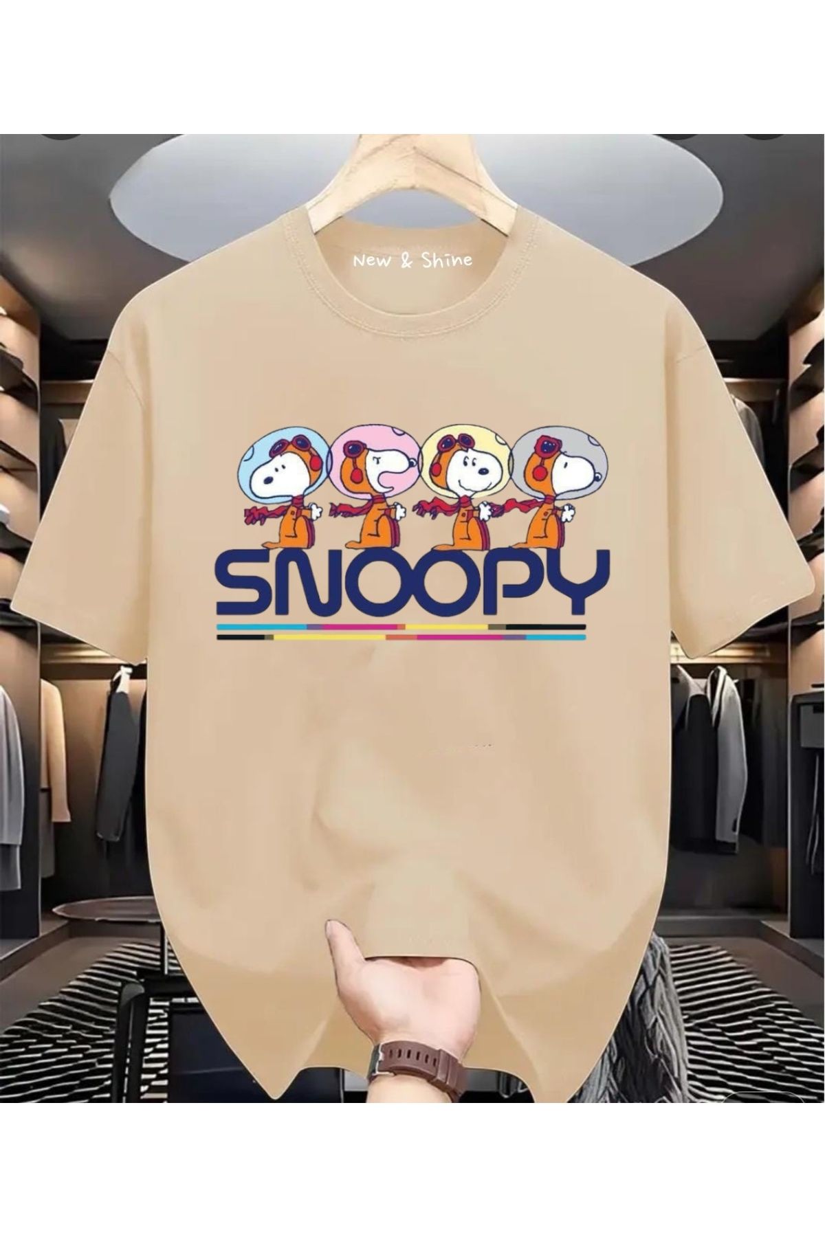 New Shine Snoopy Baskılı Oversize T-Shirt