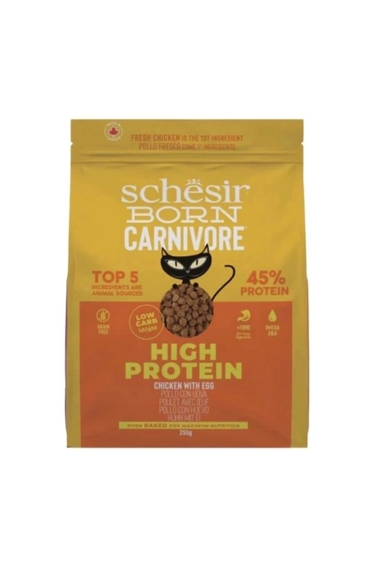 ShopNova Schesir Born Carnivore Tavuk ve Yumurtalı Yetişkin Kedi Maması 1.25 Kg