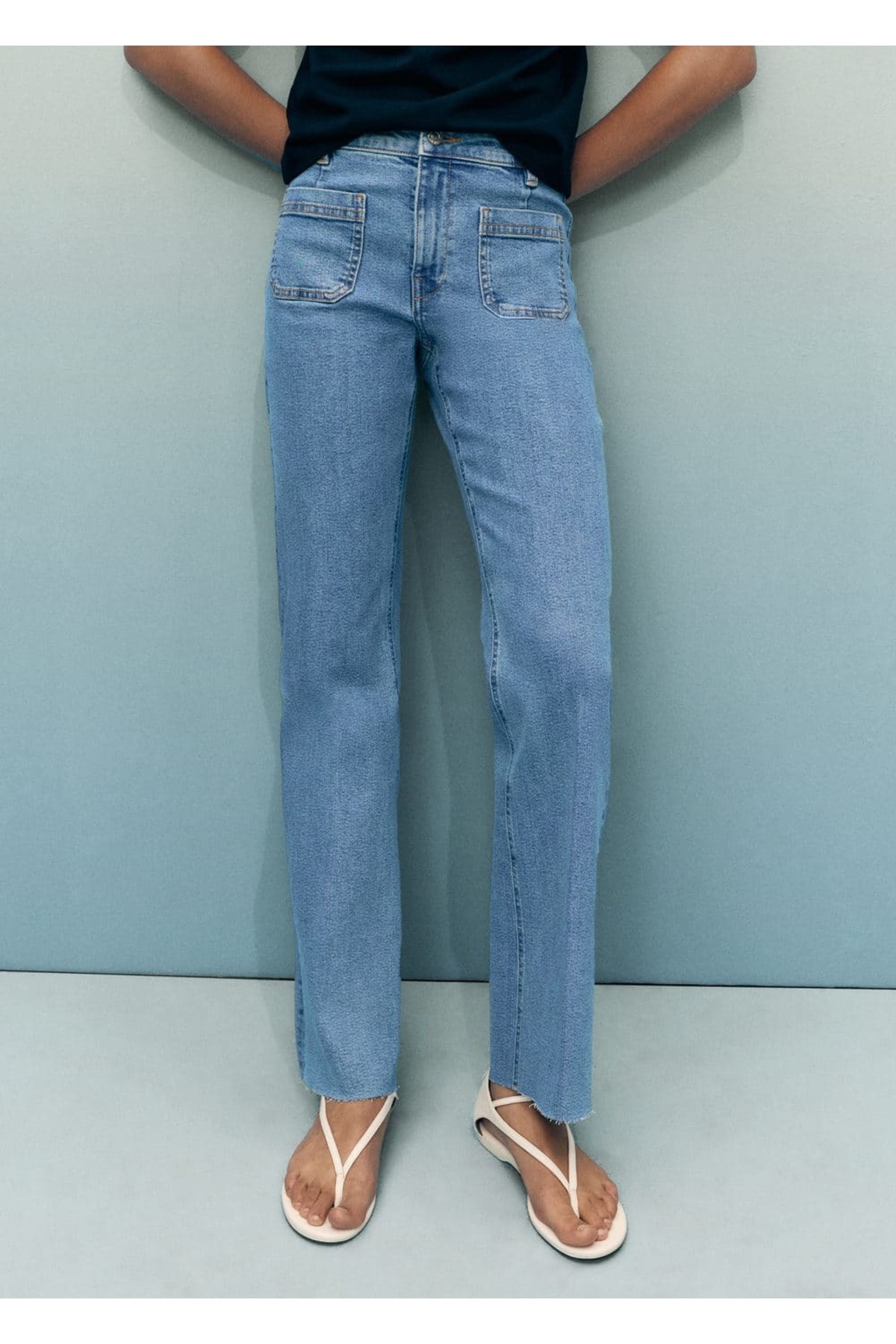 Cepli flare jean pantolon