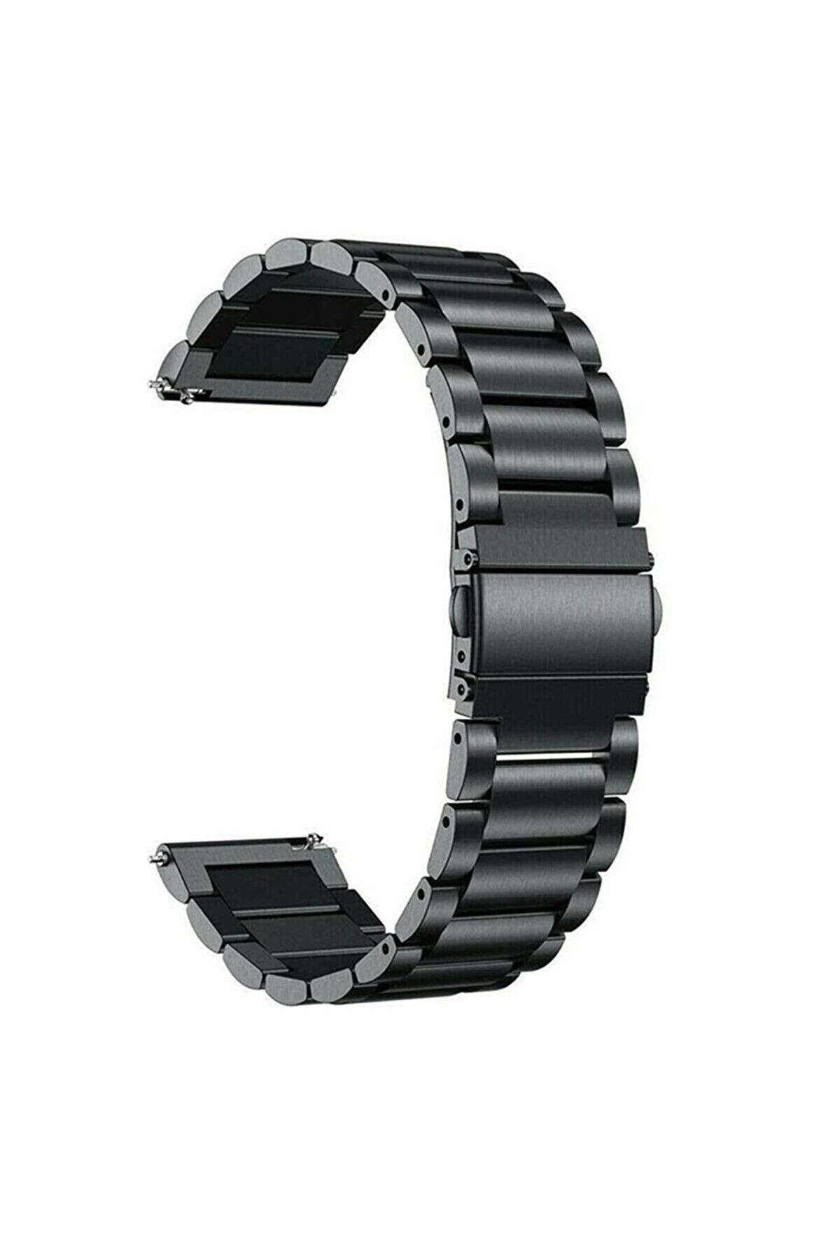 Dmay Samsung Galaxy Watch 2 (44MM-40MM) Uyumlu Paslanmaz Çelik Metal Kordon 20mm