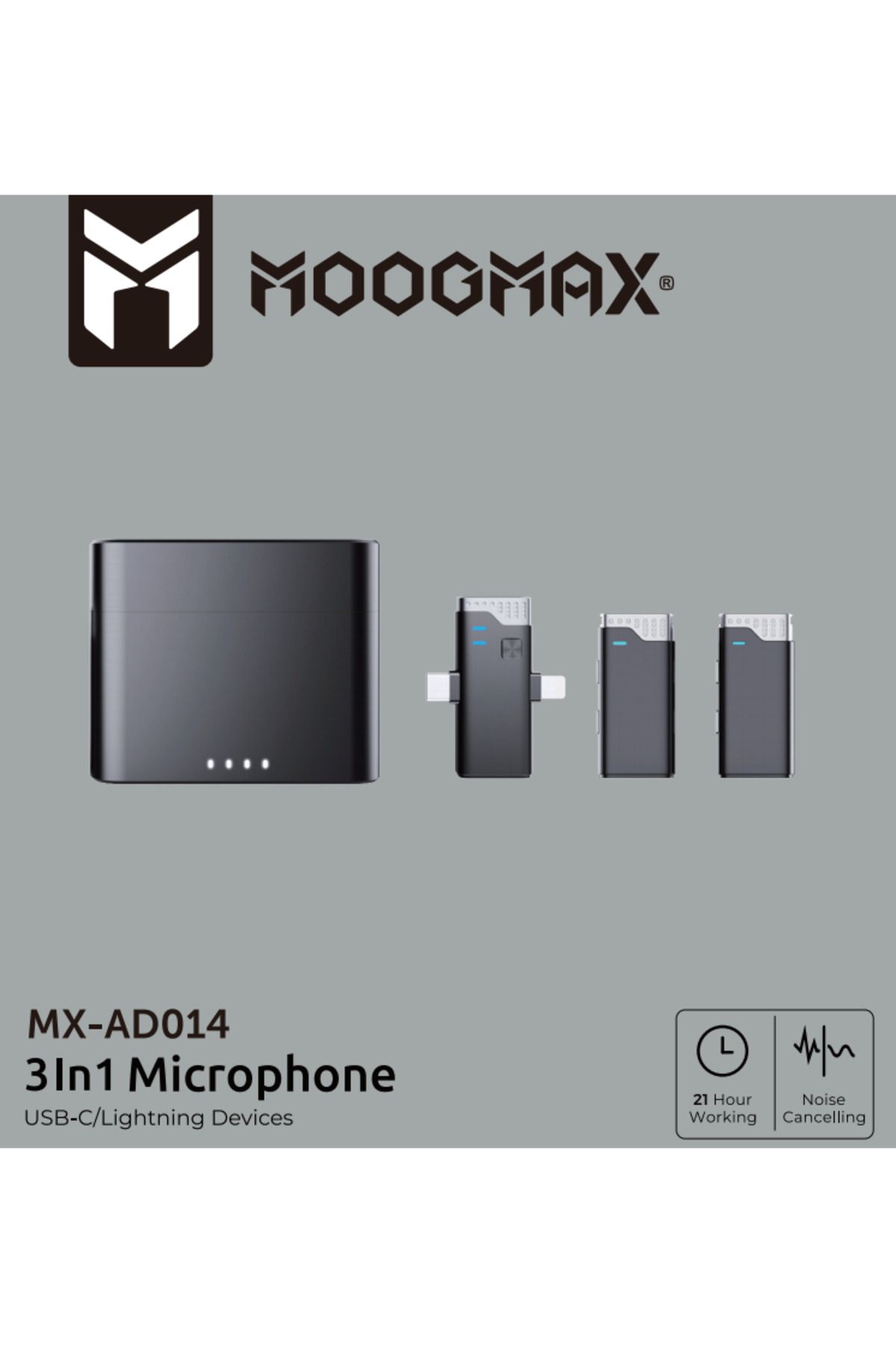 MOOGMAX-Dual Wireless Microphone with Charging Case - Noise Isolation, 21 Hours of Playback, Ideal for Lectures and Meetings 4