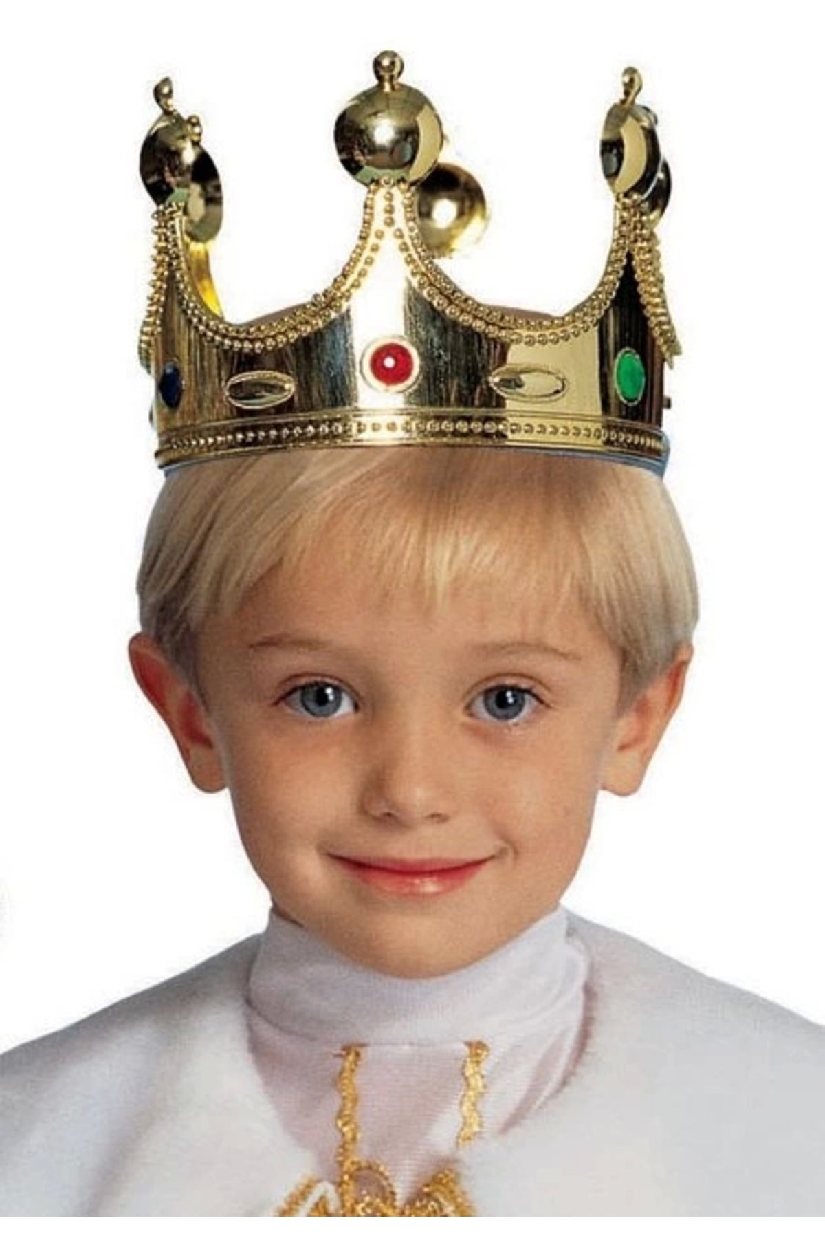 İnnMerry Plastik Kral Tacı Altın Renk Çocuk Boy (5047)