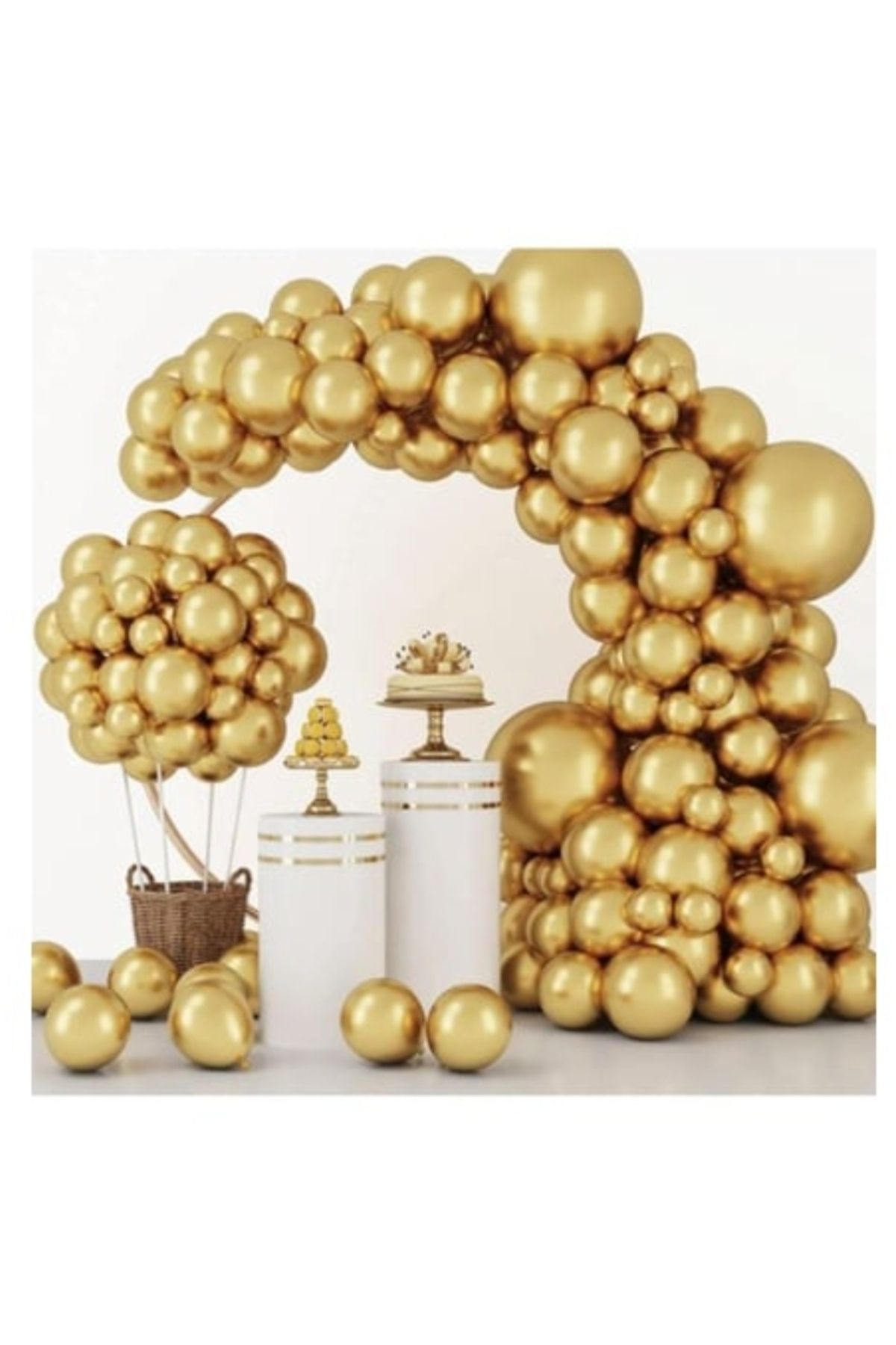 BALONCU TOYS Baloncu Metalik Gold Balon 12 inç 30 cm 10 Adetli