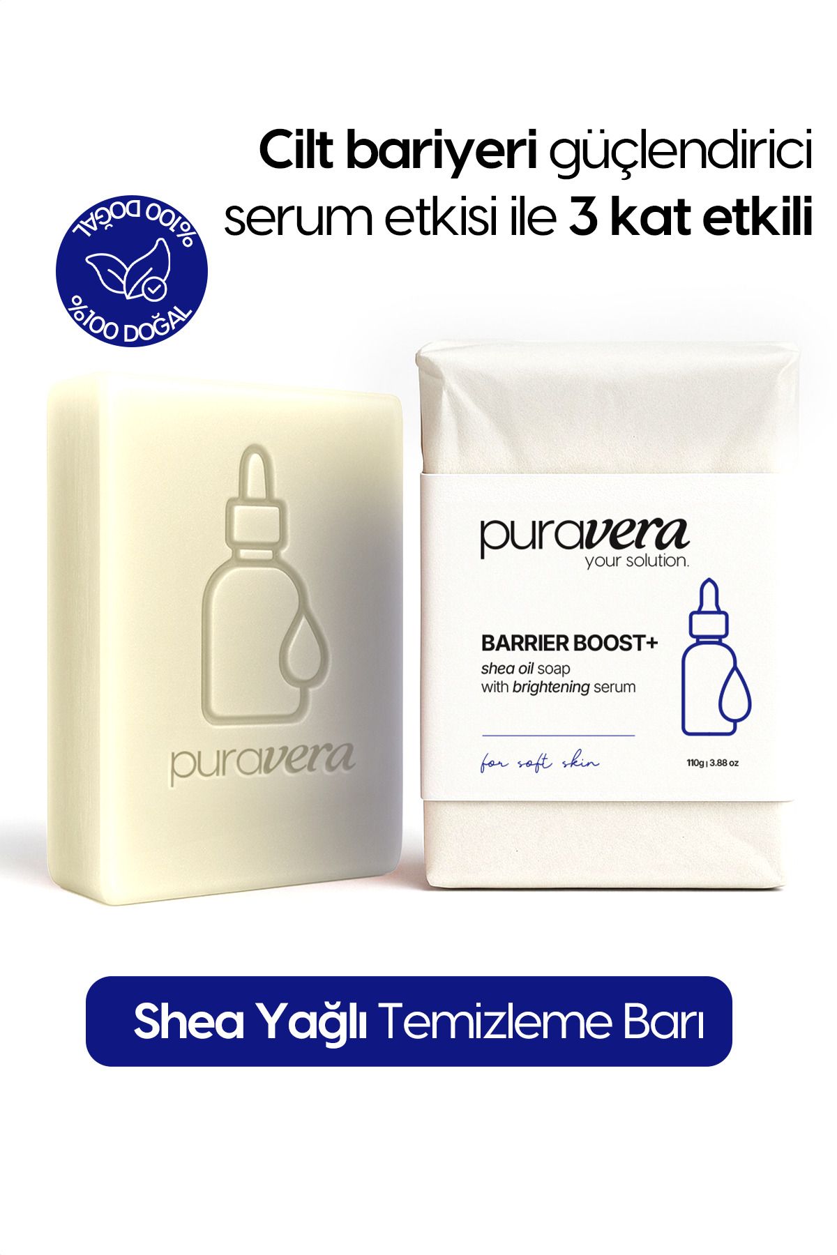 Puravera Cilt Bariyeri Güçlendirici Serum Etkisi Ile 3x Etkili Shea Yağlı Sabun
