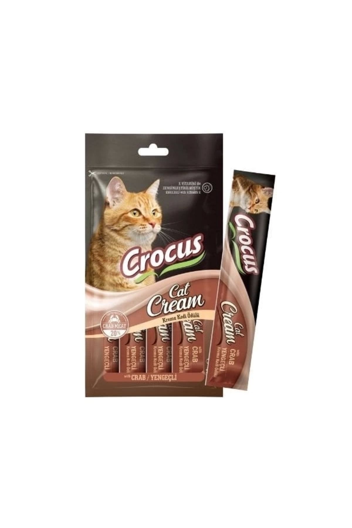 ShopNova Crocus Yengeçli Sıvı Kedi Ödül Maması 15 Gr 4 Adet
