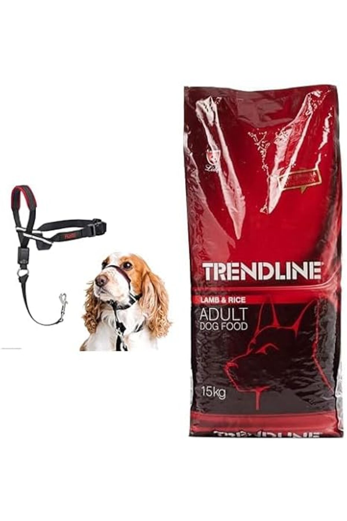 Company Of Animals Halti Optifit Ağızlıklı Tasma, Orta Boy Siyah + Trendline Kuzu Etli & Pirinçli Ye