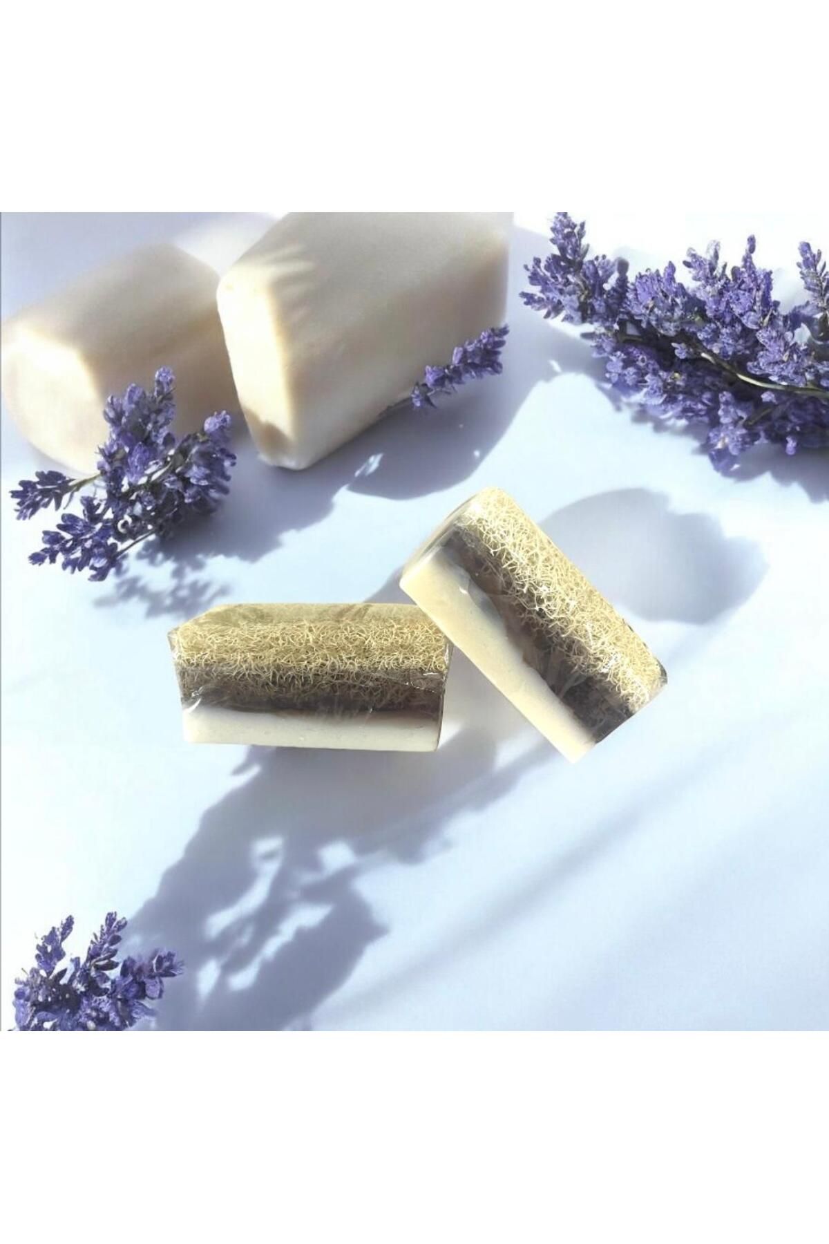 ALJEN ORGANİC Doğal Kabak Lifli Sütlü ve Lavanta Özlü Sabun 130 gr(1 ADET)