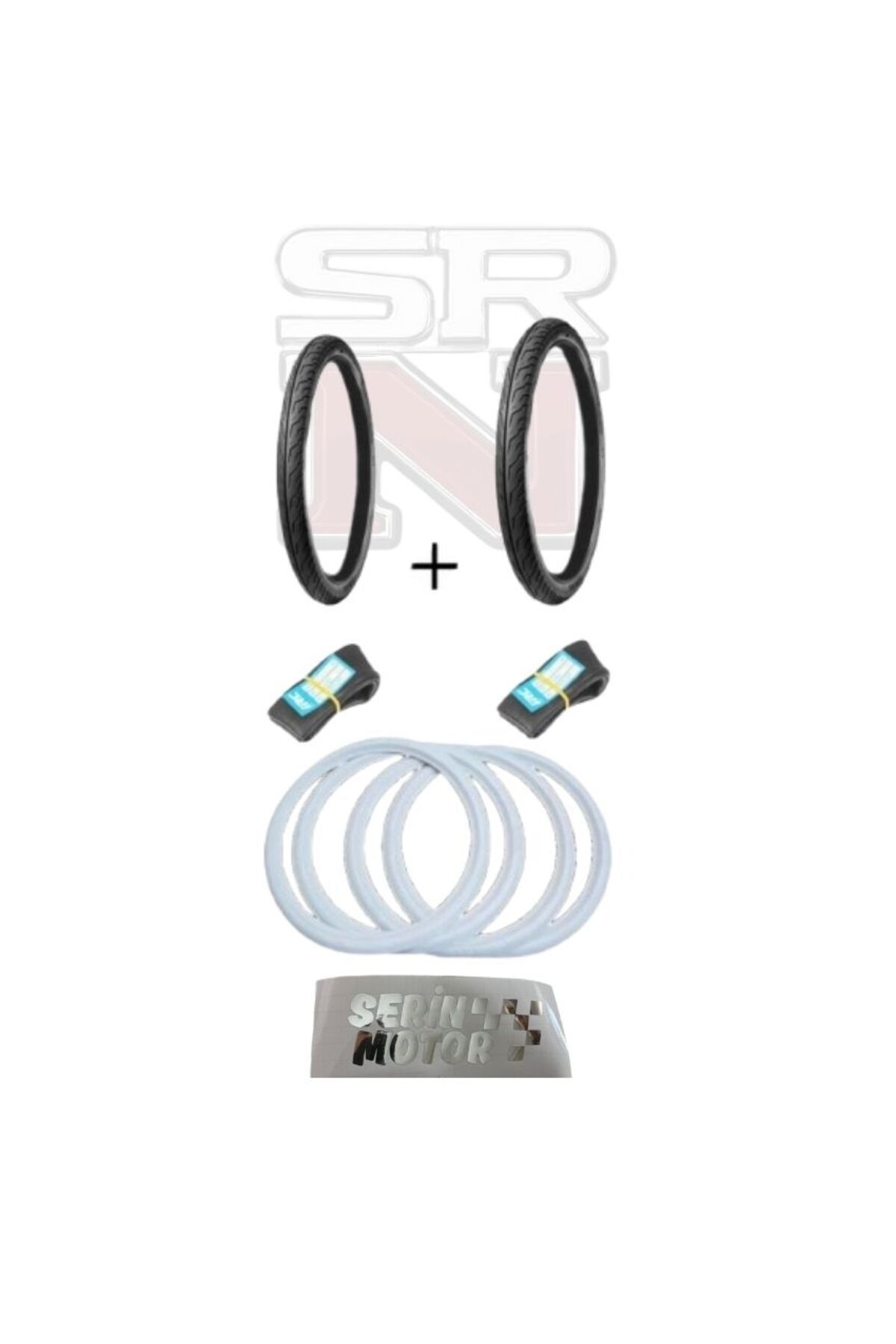 Servis SER!N Motor CG Çita 17 - 18 İnce İç Dış Lastik+Yanak Seti-Ön Servis 50/100/17 Arka An-las 50/100/18
