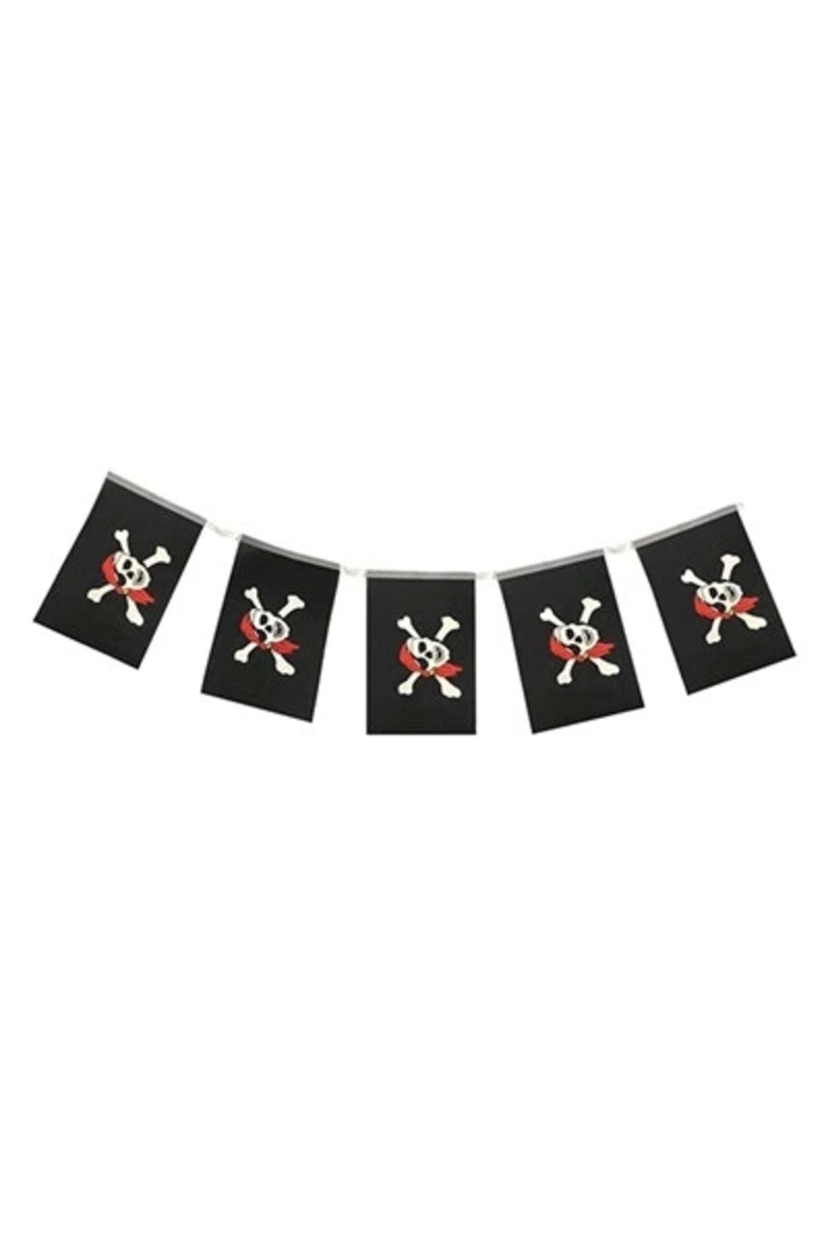 İnnMerry Korsan Partisi Korsan Logo Baskılı Flama Süs Afiş Süsleme 8 li (5047)