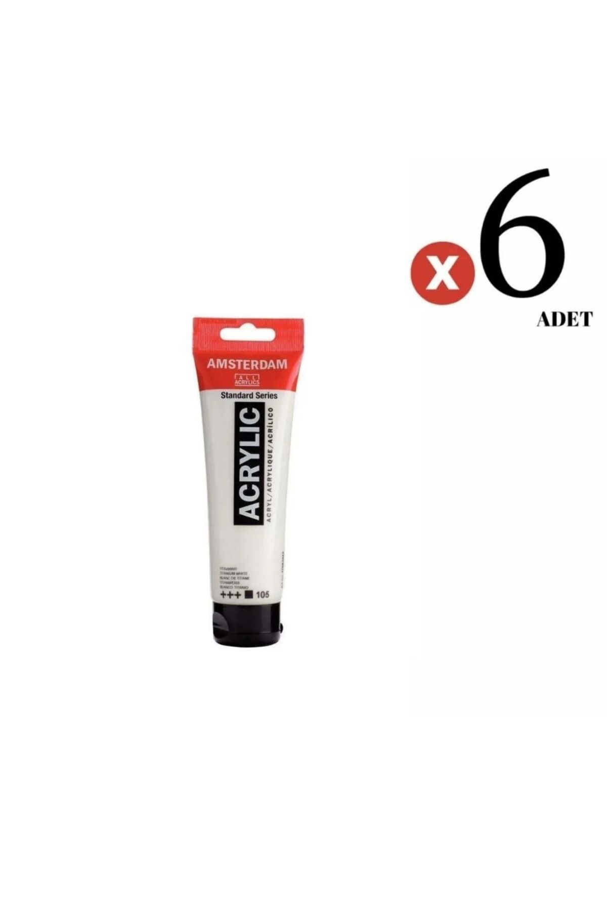 Amsterdam 120 ml Akrilik Boya 105 Titanium Opak White 6 Adet