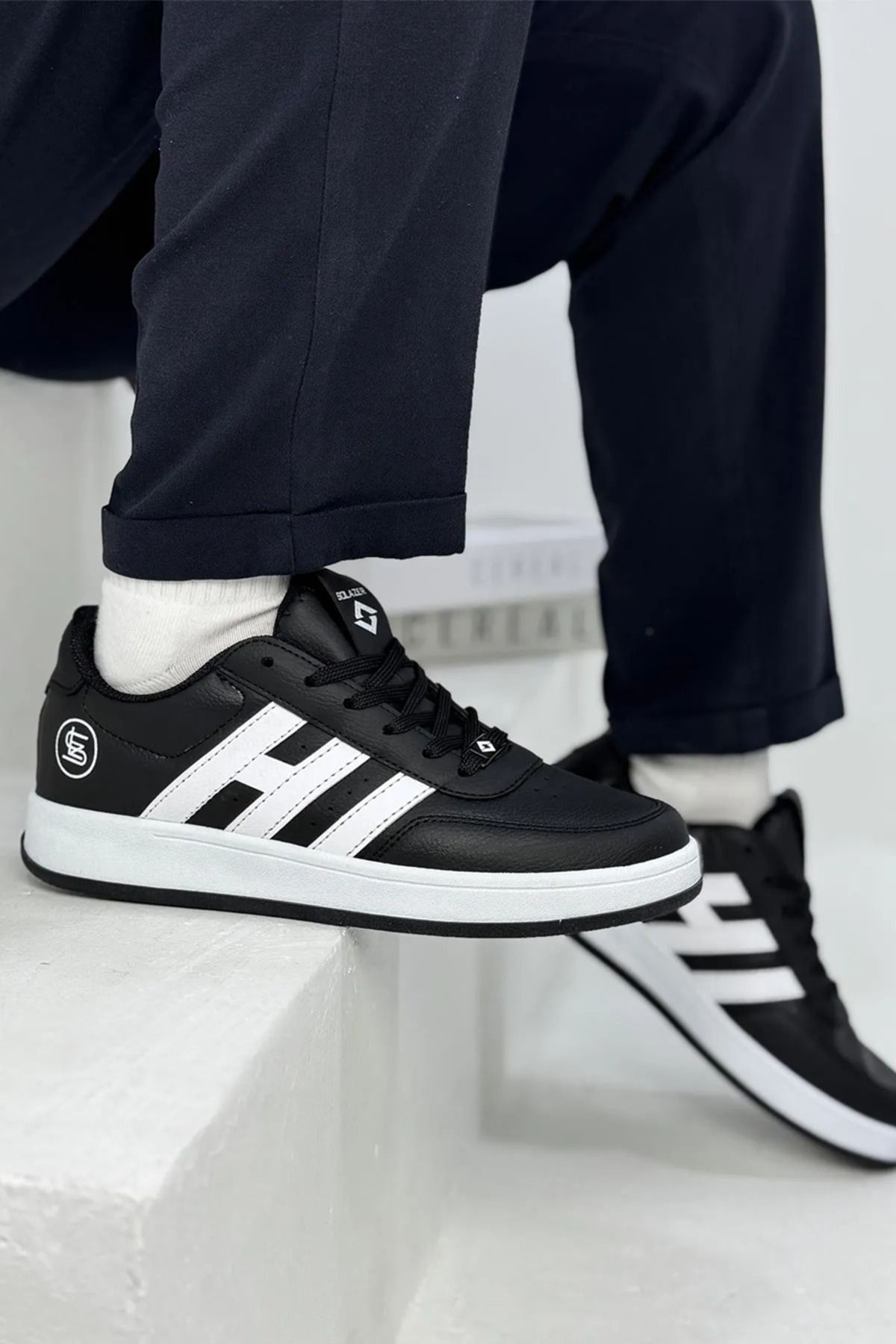 Elit Solazer 039 Siyah Beyaz Günlük Erkek Sneaker
