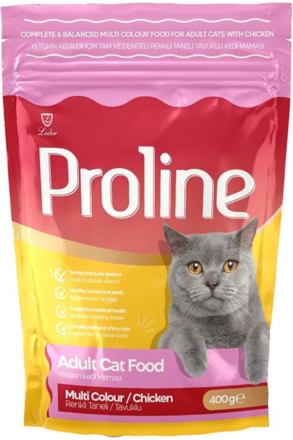 PROLINE Yetişkin Kedi Maması Tavuklu Renkli Taneli 0.40 Kg
