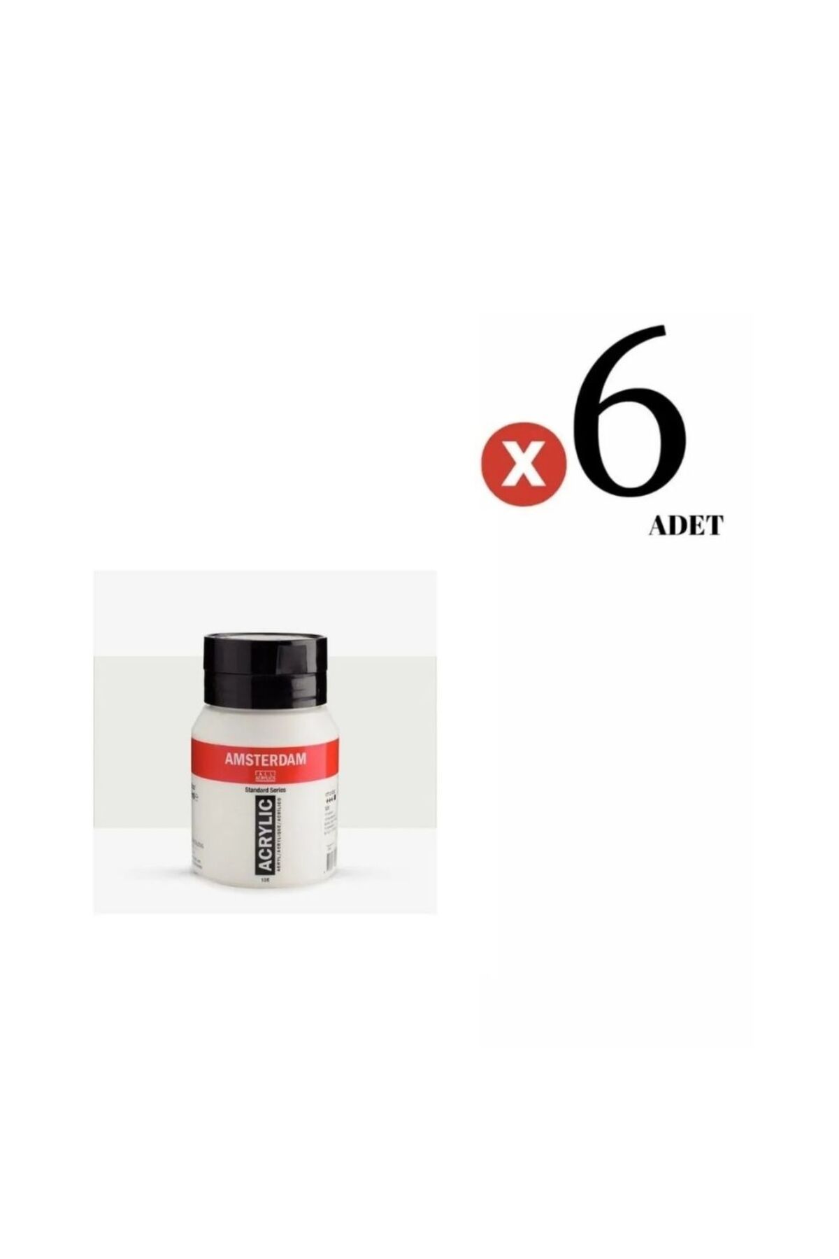 Amsterdam 500 ml Akrilik Boya 105 Titanium Opak White 6 Adet
