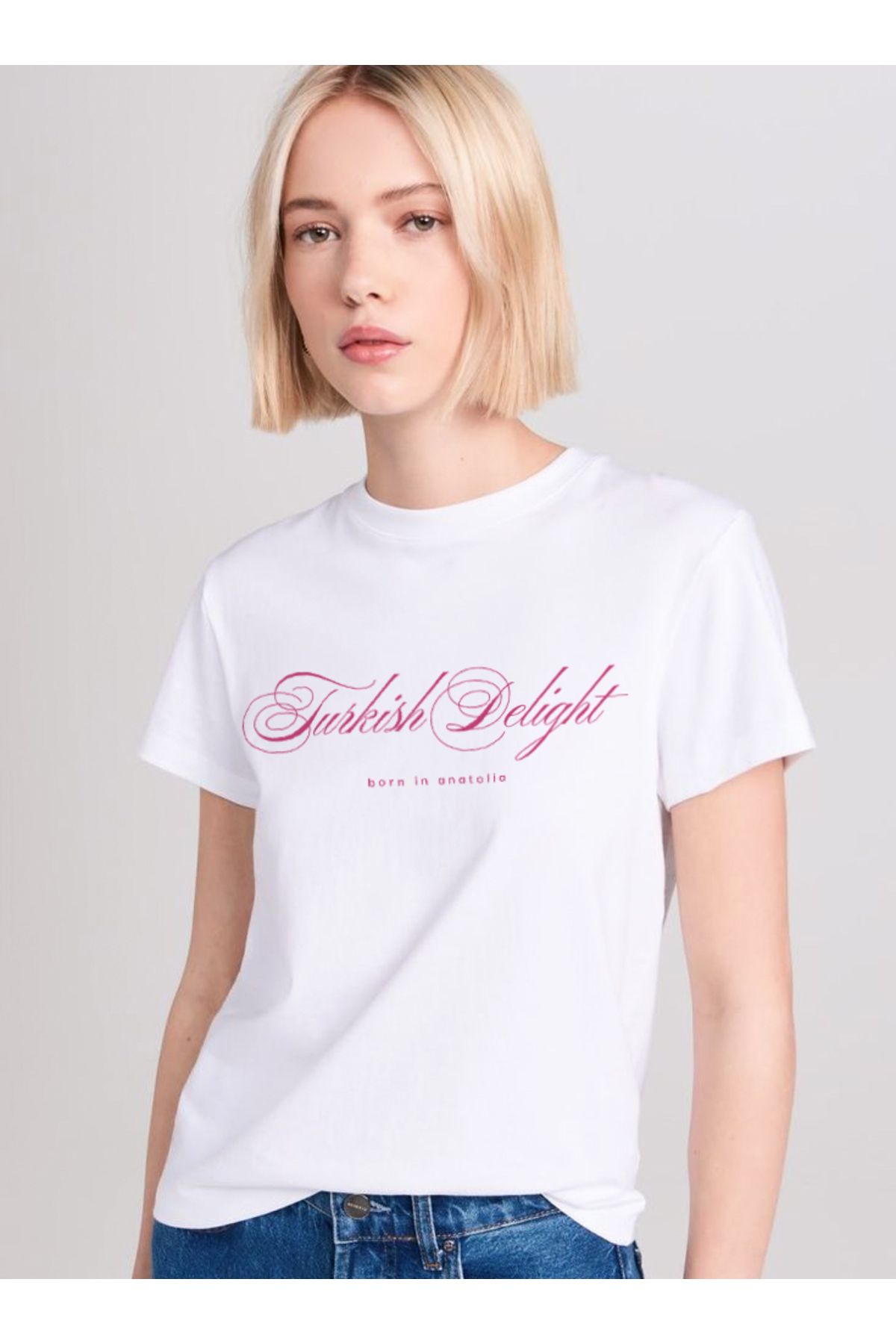 Disante Turkish Delight Baskılı Bisiklet Yaka Basic Trend Kadın T-shirt
