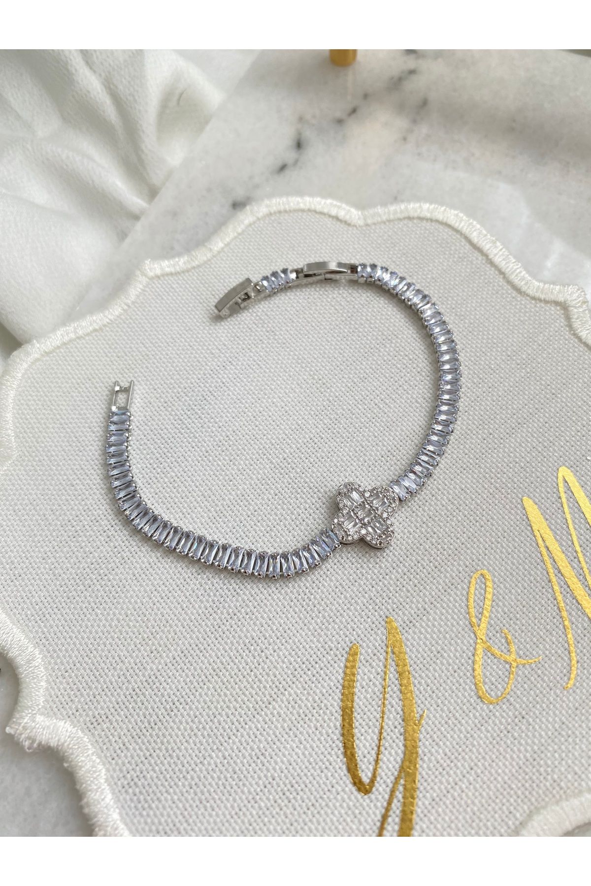 YM Çelik Silver 16+4cm Baget Suyolu Yonca Yaşlı Bileklik - KARARMAZ BİLEKLİK