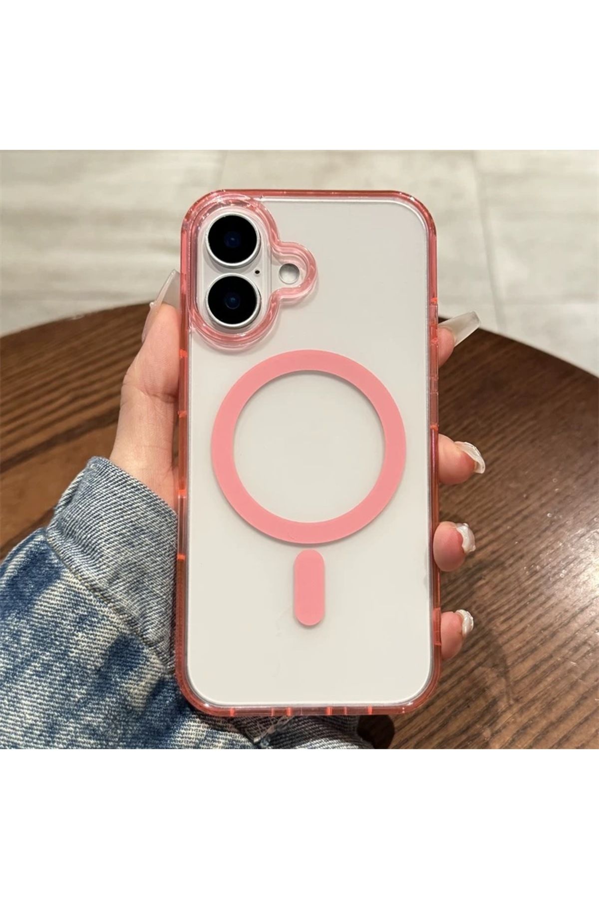 EDELFU iPhone 16 PLUS UYUMLU Magsafe Darbeye Dayanıklı Mat Şeffaf Koruyucu Çizilmez Kılıf