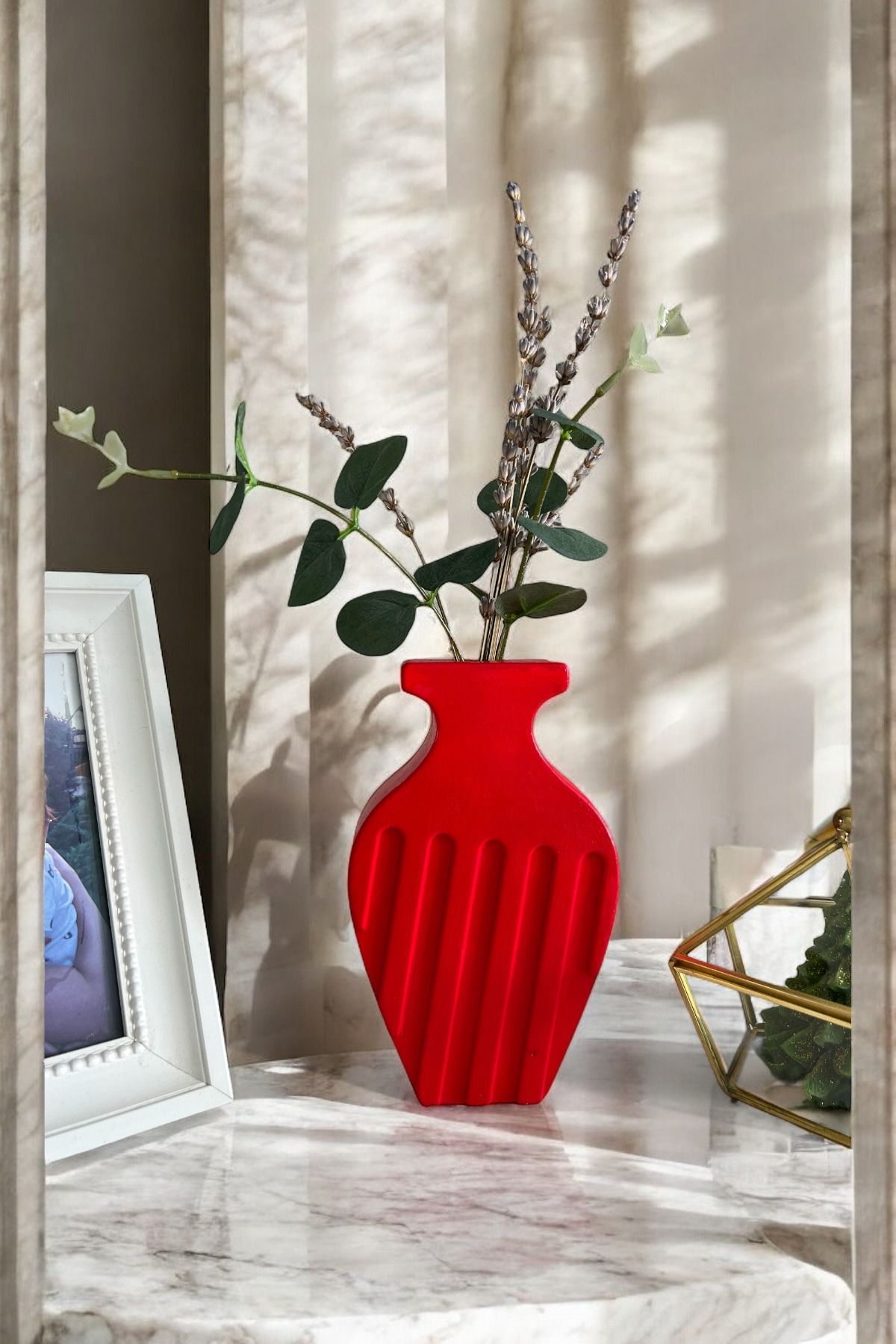 ardesta El Yapımı Taş Tozu Minimalist Dekoratif Vazo | Modern Rustik Ev Aksesuarı ve Hediye