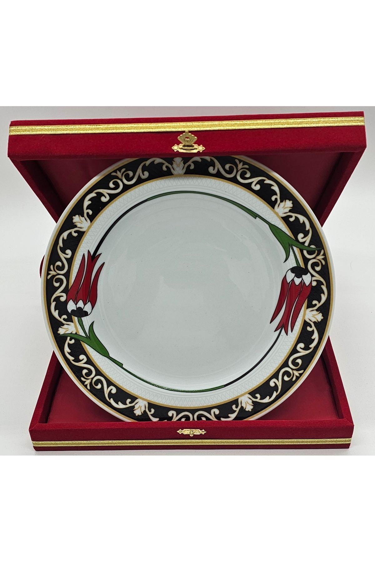 Ufuk Seramik 25 cm porselen tabak laleli