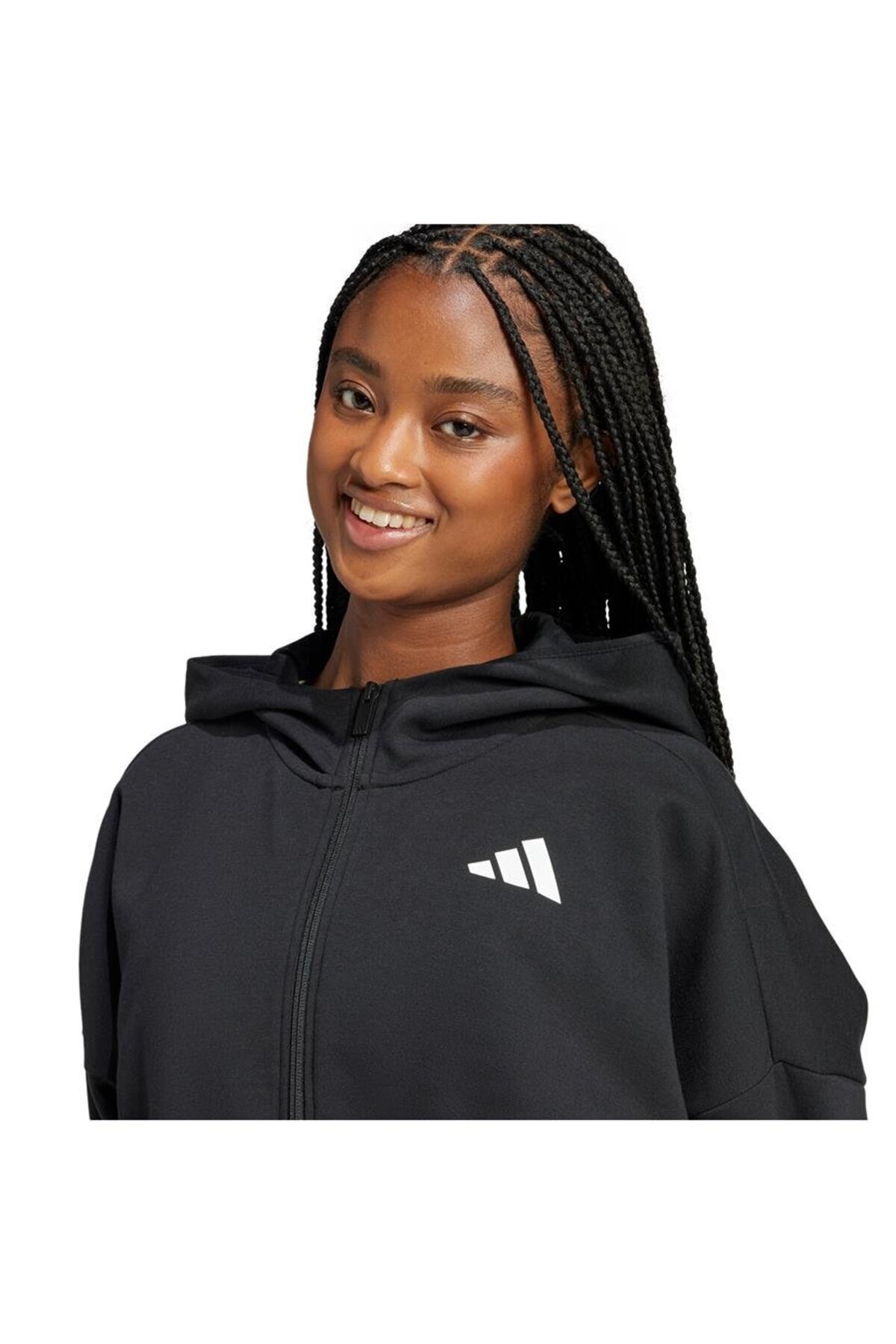 adidas-Women's Black Sweatshirt W Fi Sl Fz Hd Je3989 4