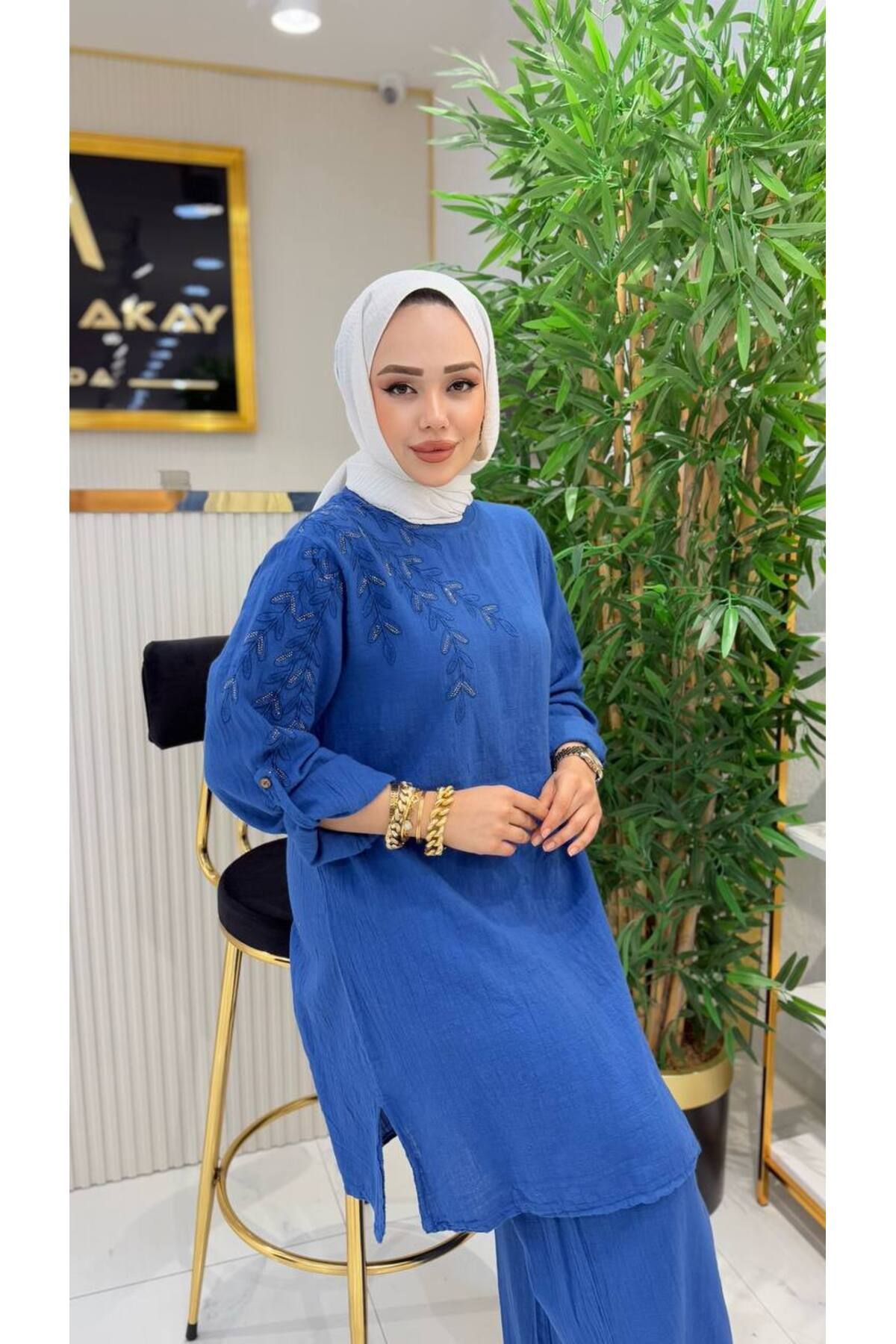 Butik Keten Taşlı Takım