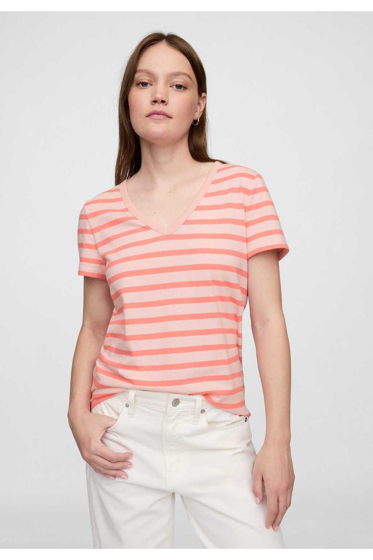 GAP Favorite Stripe V-Neck T-Shirt