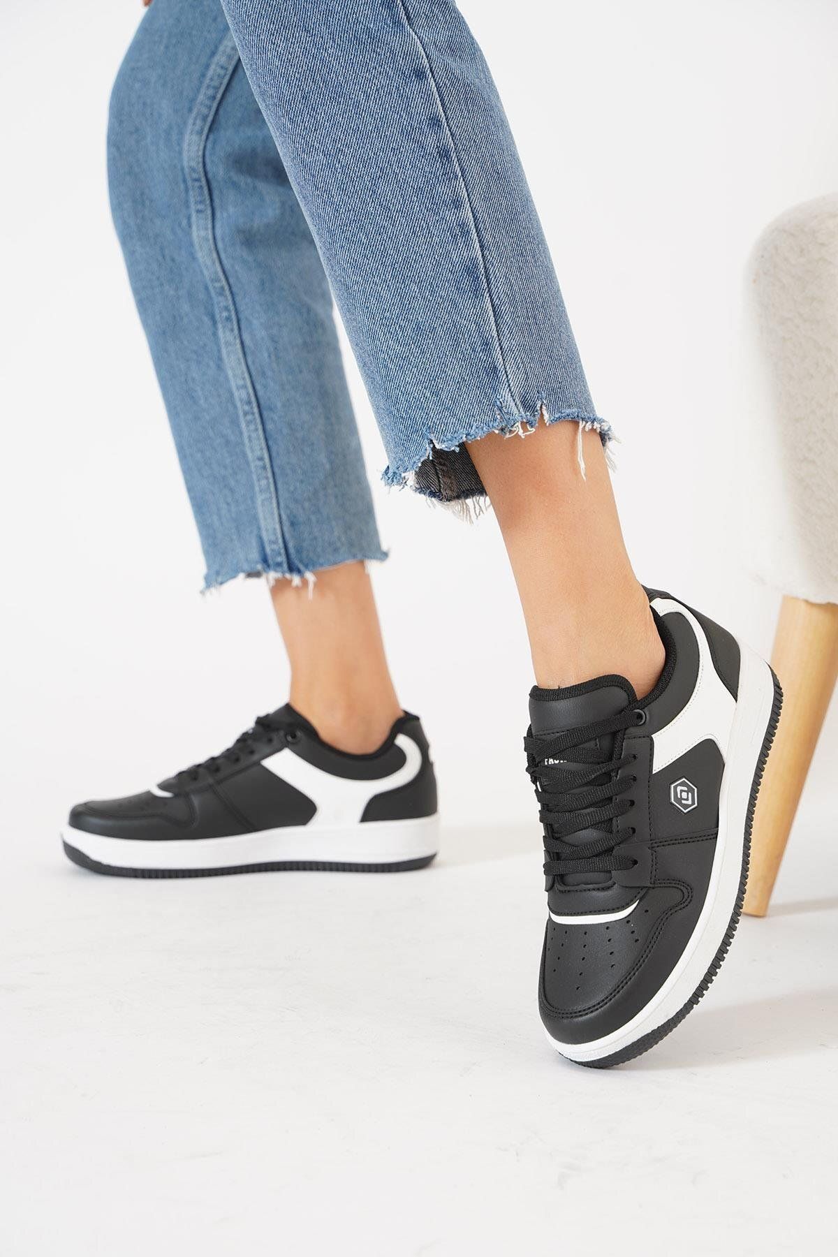 Elit 321 Siyah Beyaz Günlük Kadın Sneaker