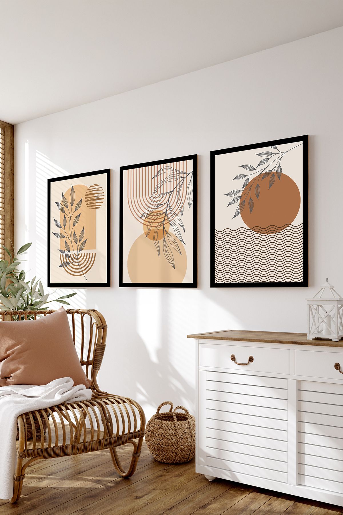 artflow 3 Parça Çerçeve Görünümlü Mdf Tablo Seti