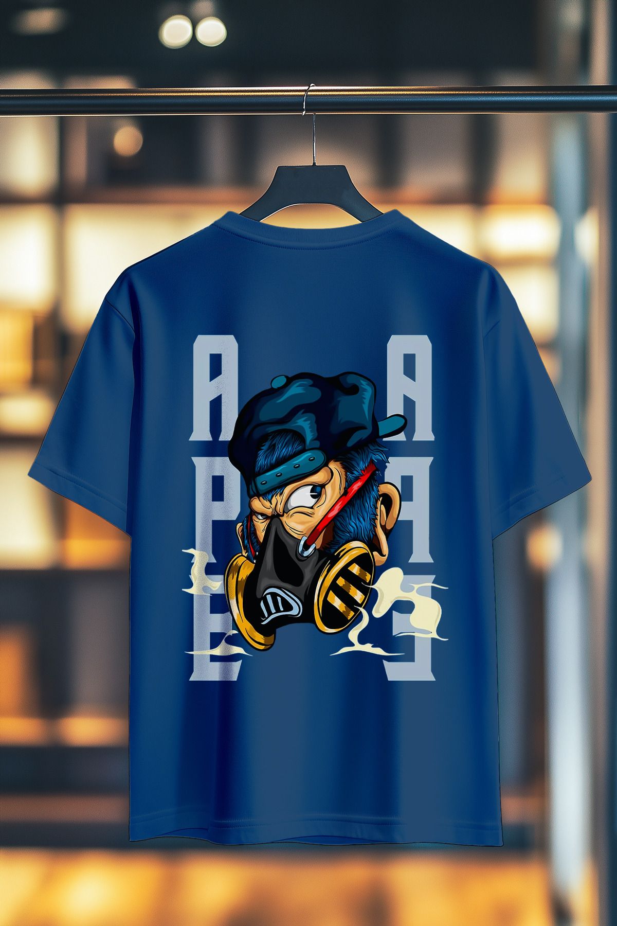 BookOrBook APE %100 Pamuk Premium Kalite Sırt Baskılı T-Shirt
